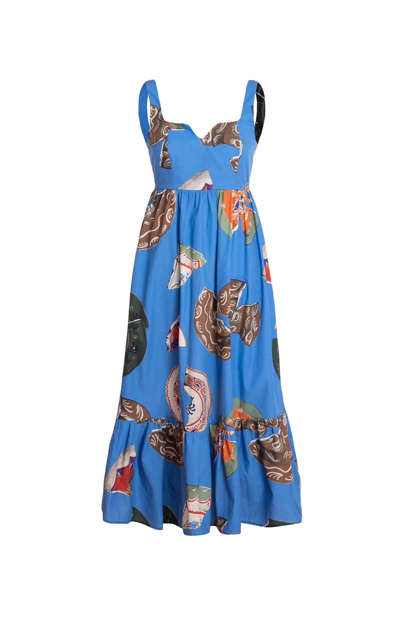 AGYAG ruffled sleeveless dress 'Plates'