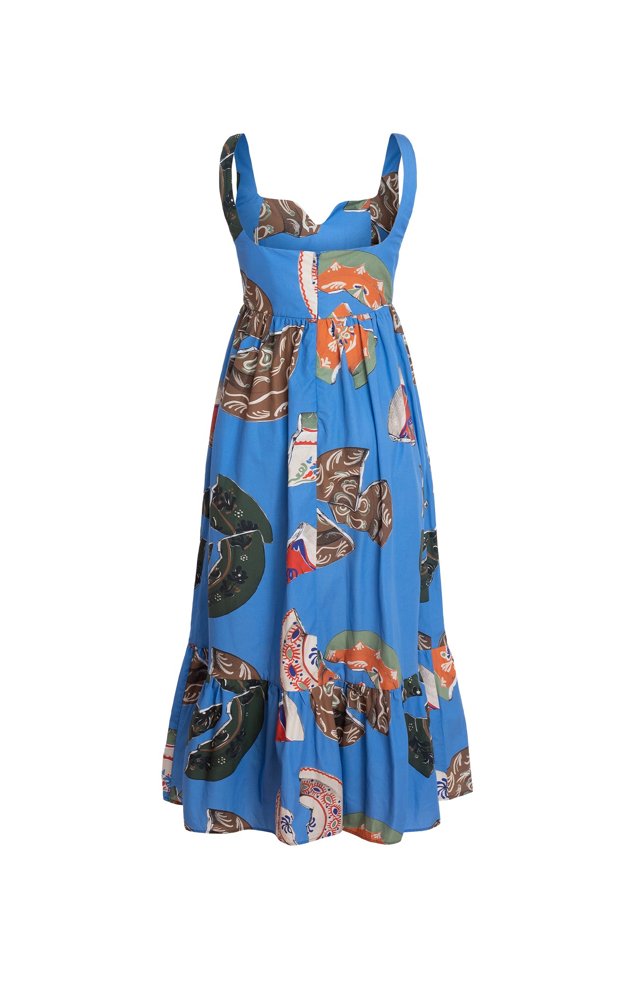 AGYAG ruffled sleeveless dress 'Plates'