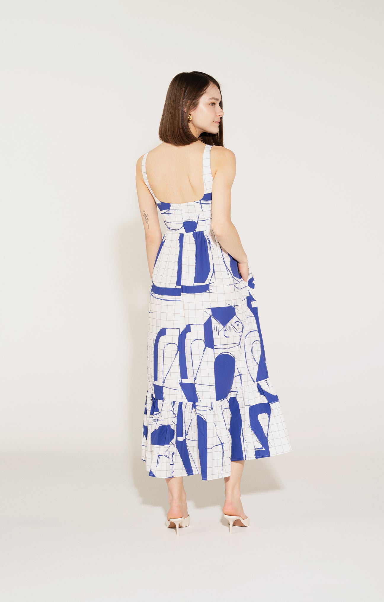 AGYAG ruffled sleeveless dress 'Sketch'