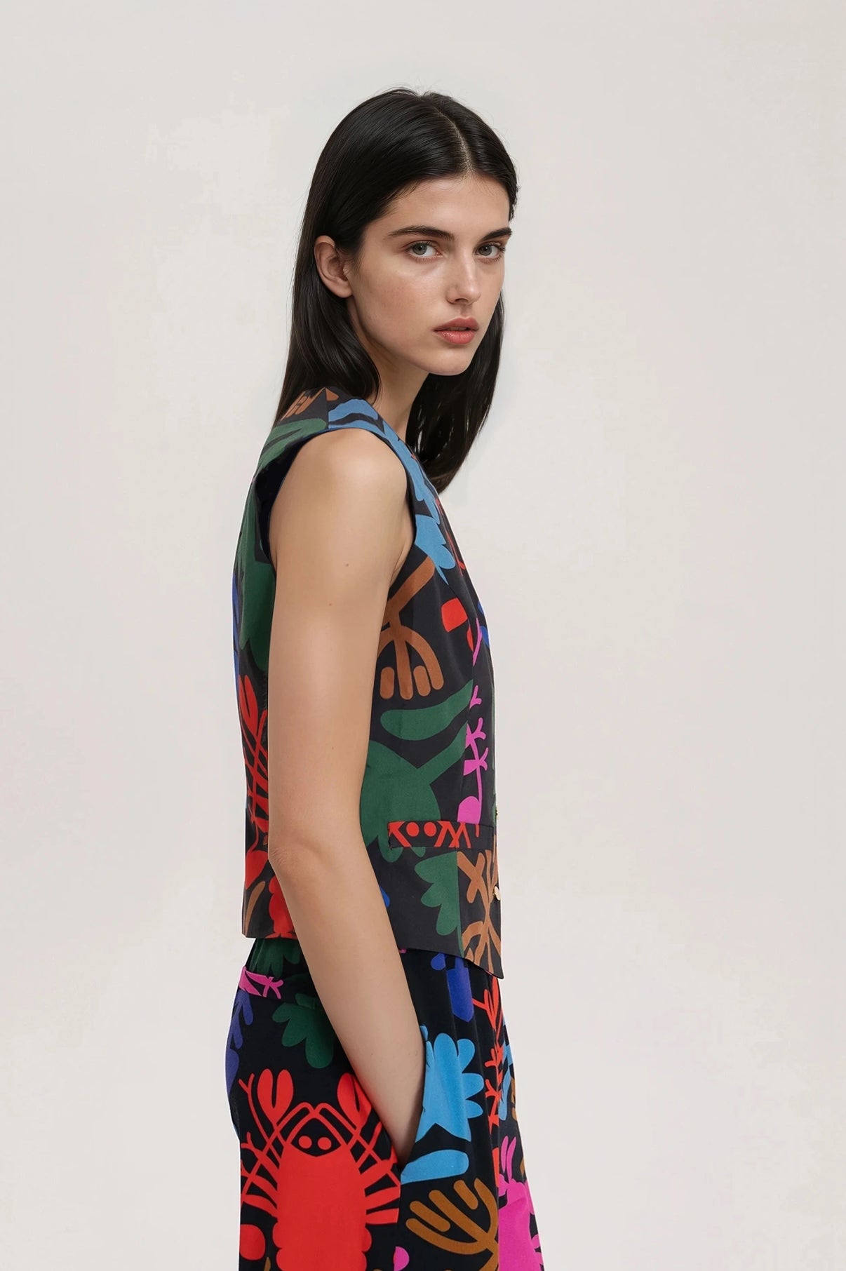 ANNO tailored poplin vest 'Lobster'