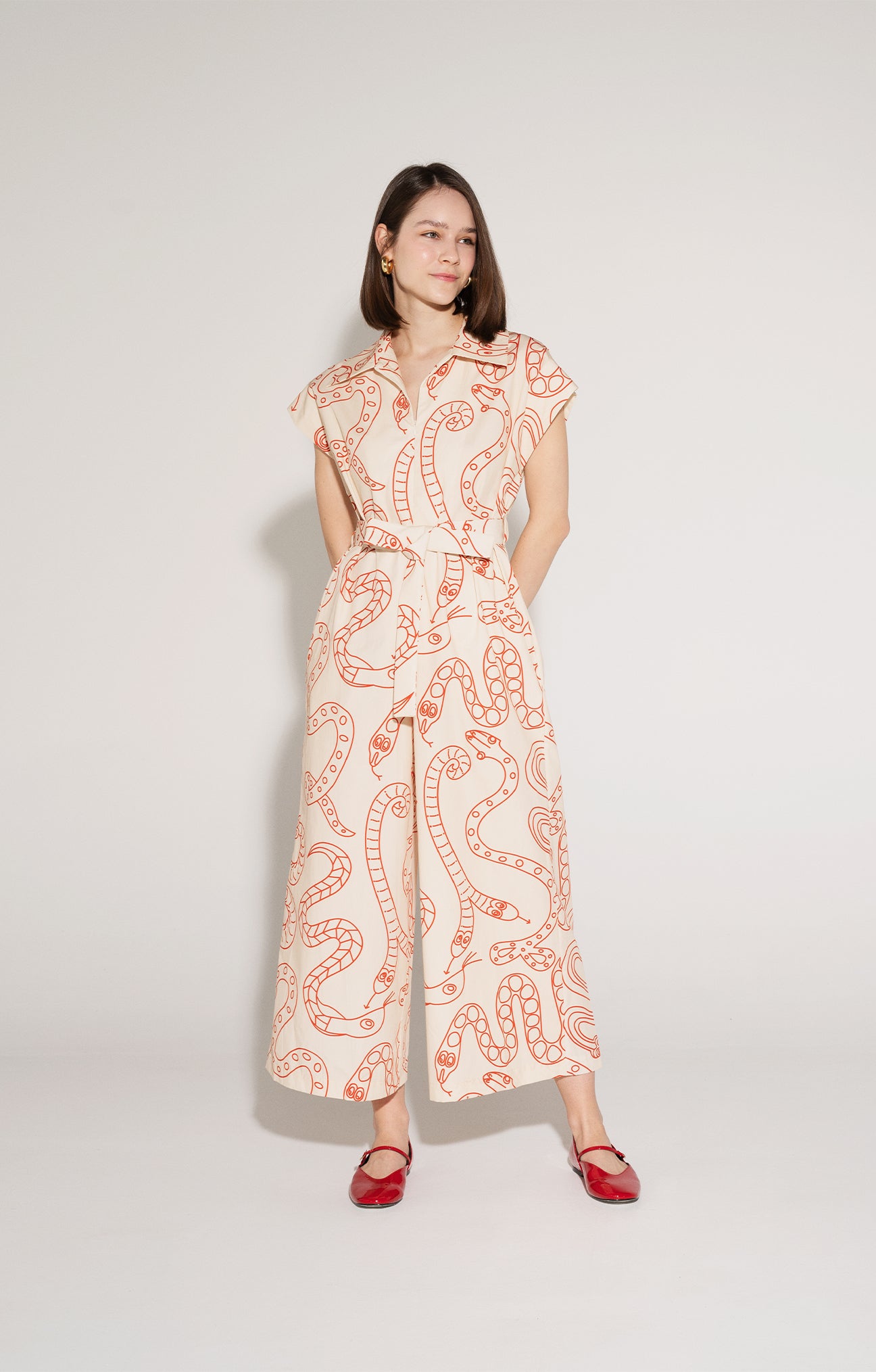 BUTELLA poplin jumpsuit 'Snake'