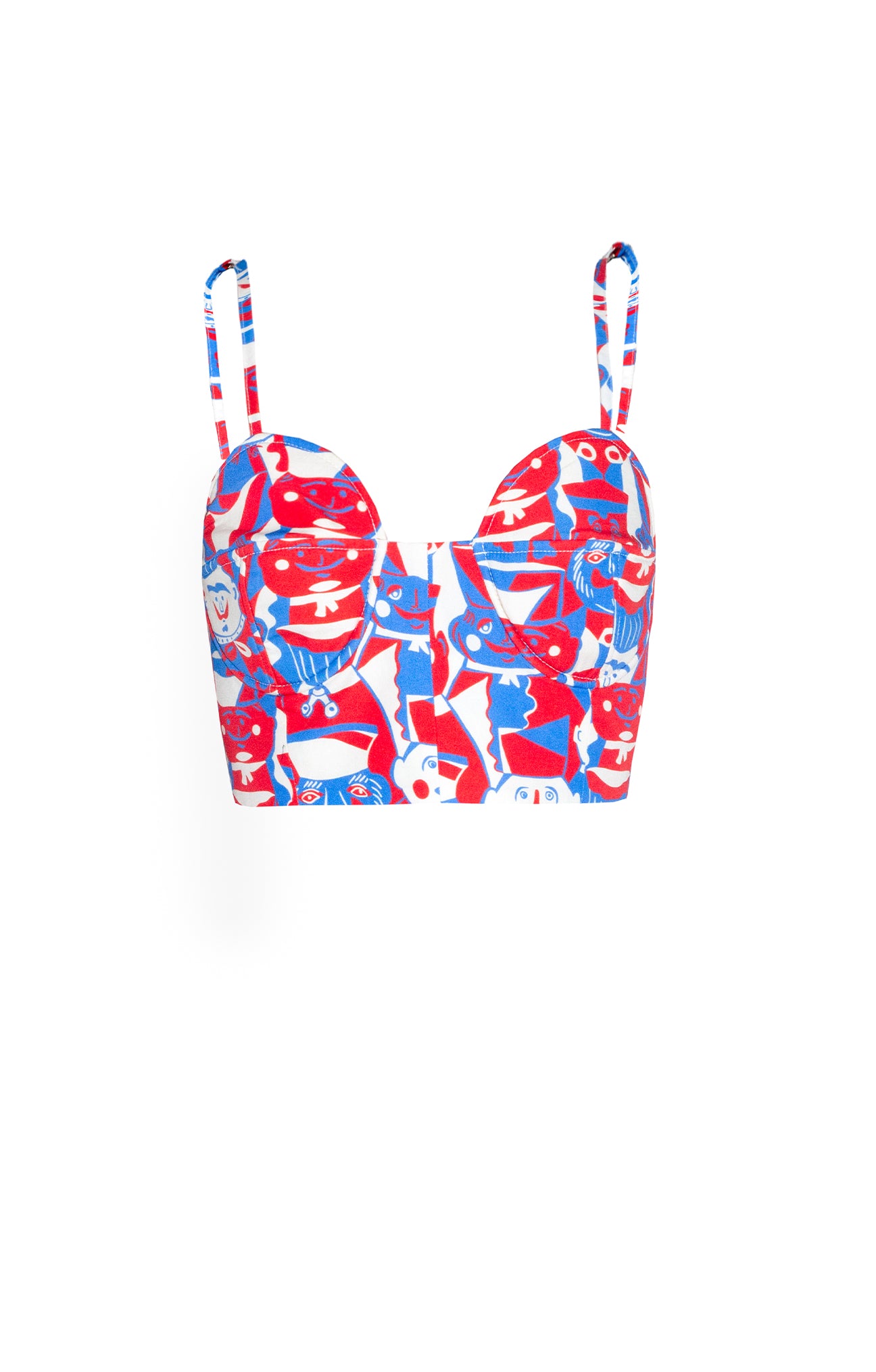 BUTYKOS bustier top 'Miska Faces'