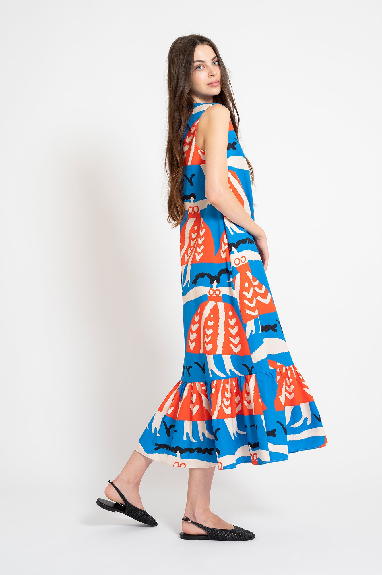 FUST ruffled midi dress 'Maiden'