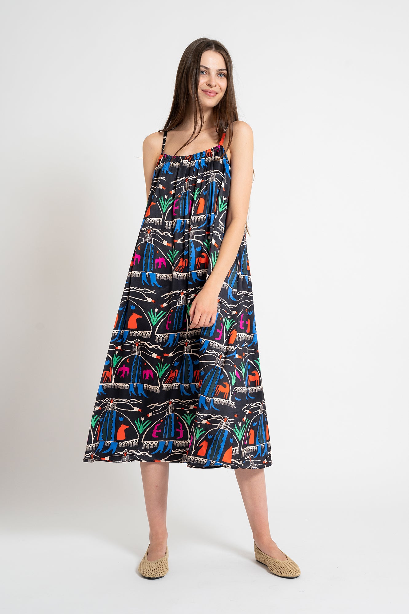 MAGDA gathered cami dress 'Bride'