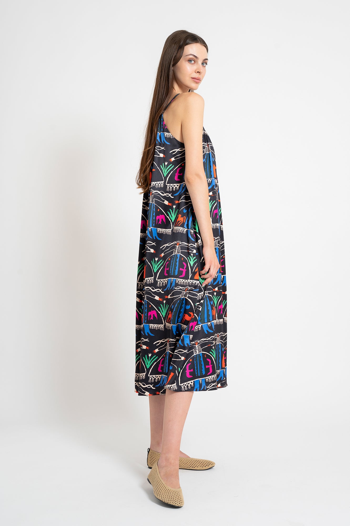 MAGDA gathered cami dress 'Bride'