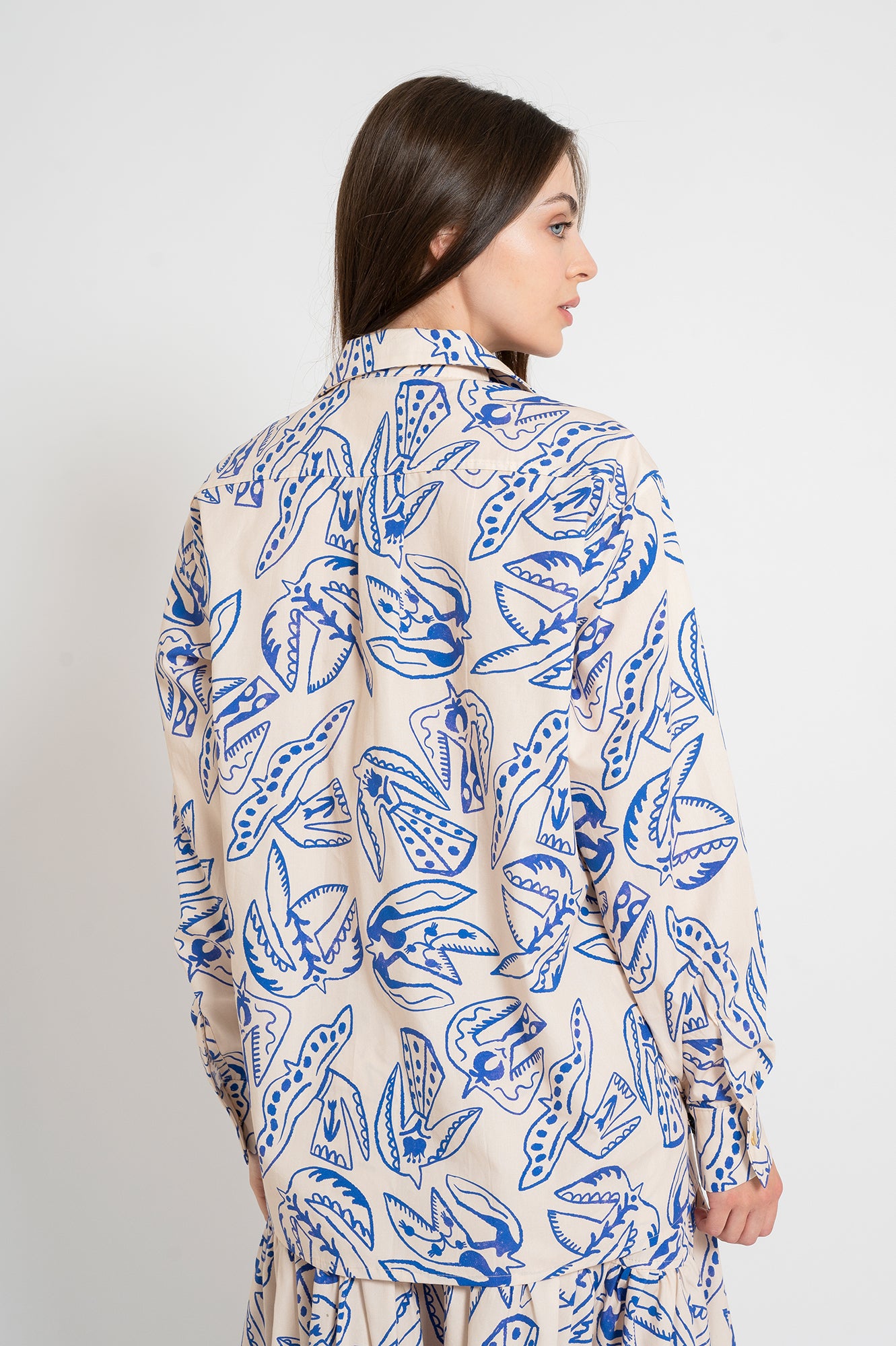 KRAJCAR poplin overshirt 'Folk Bird'