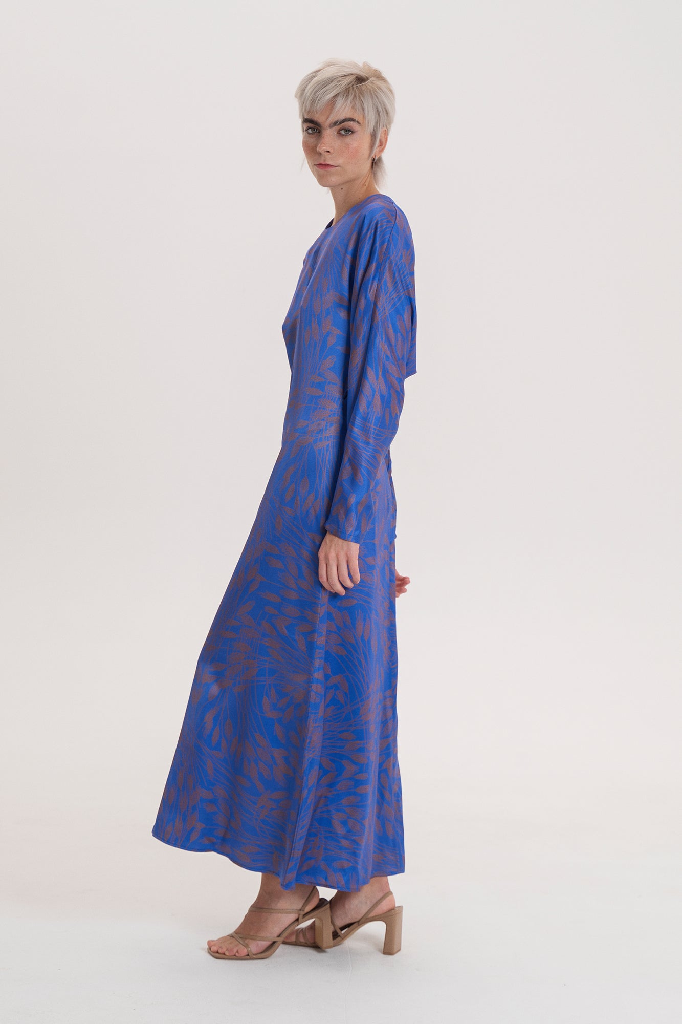 LIBA draped waist dress 'Wheat'