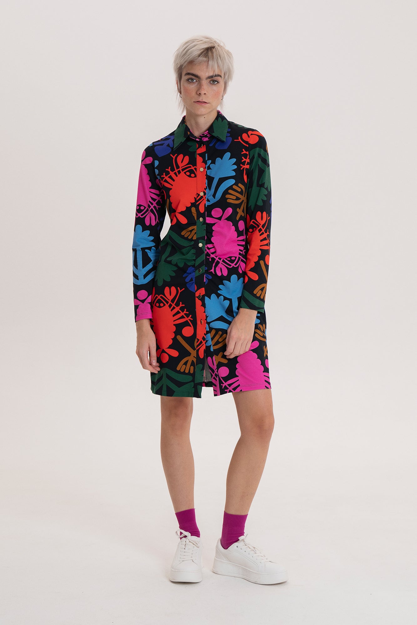 EGYED draped shirt dress 'Lobster'