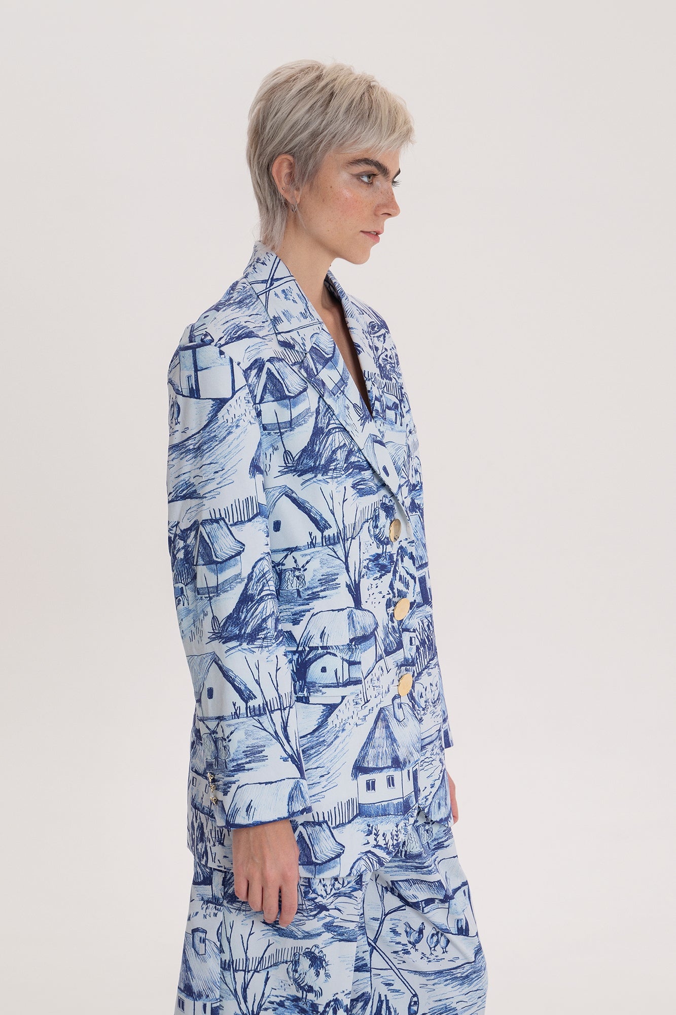 PINGAL oversized blazer 'Farm blue'