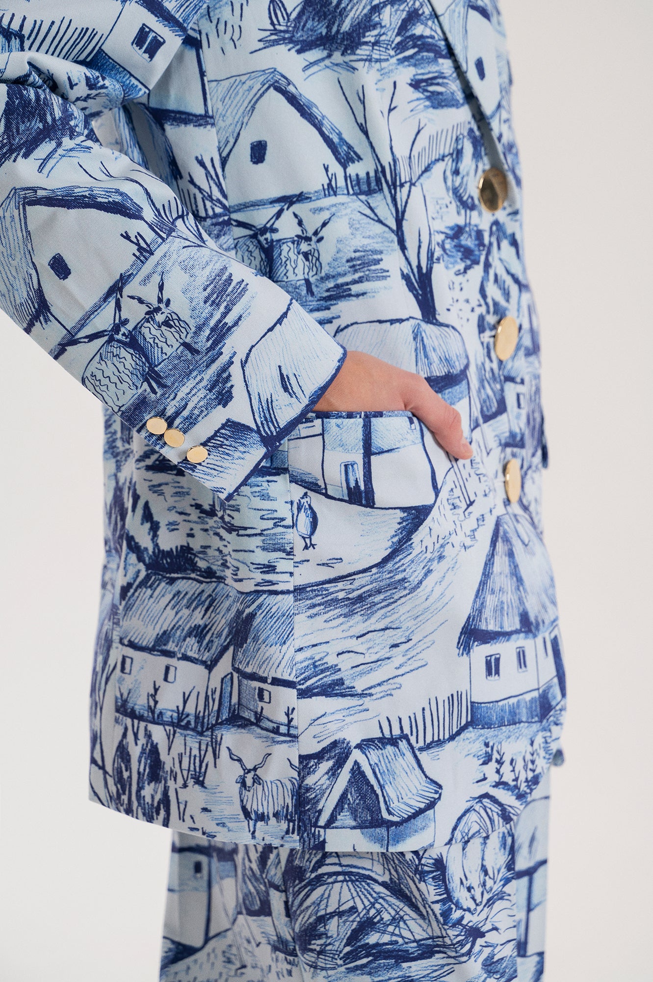 PINGAL oversized blazer 'Farm blue'