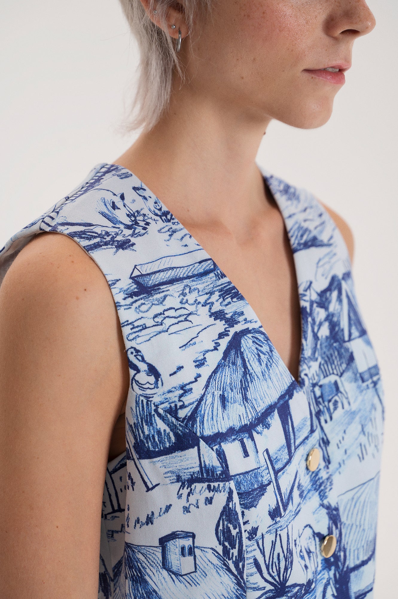 ANNO tailored vest 'Farm blue'