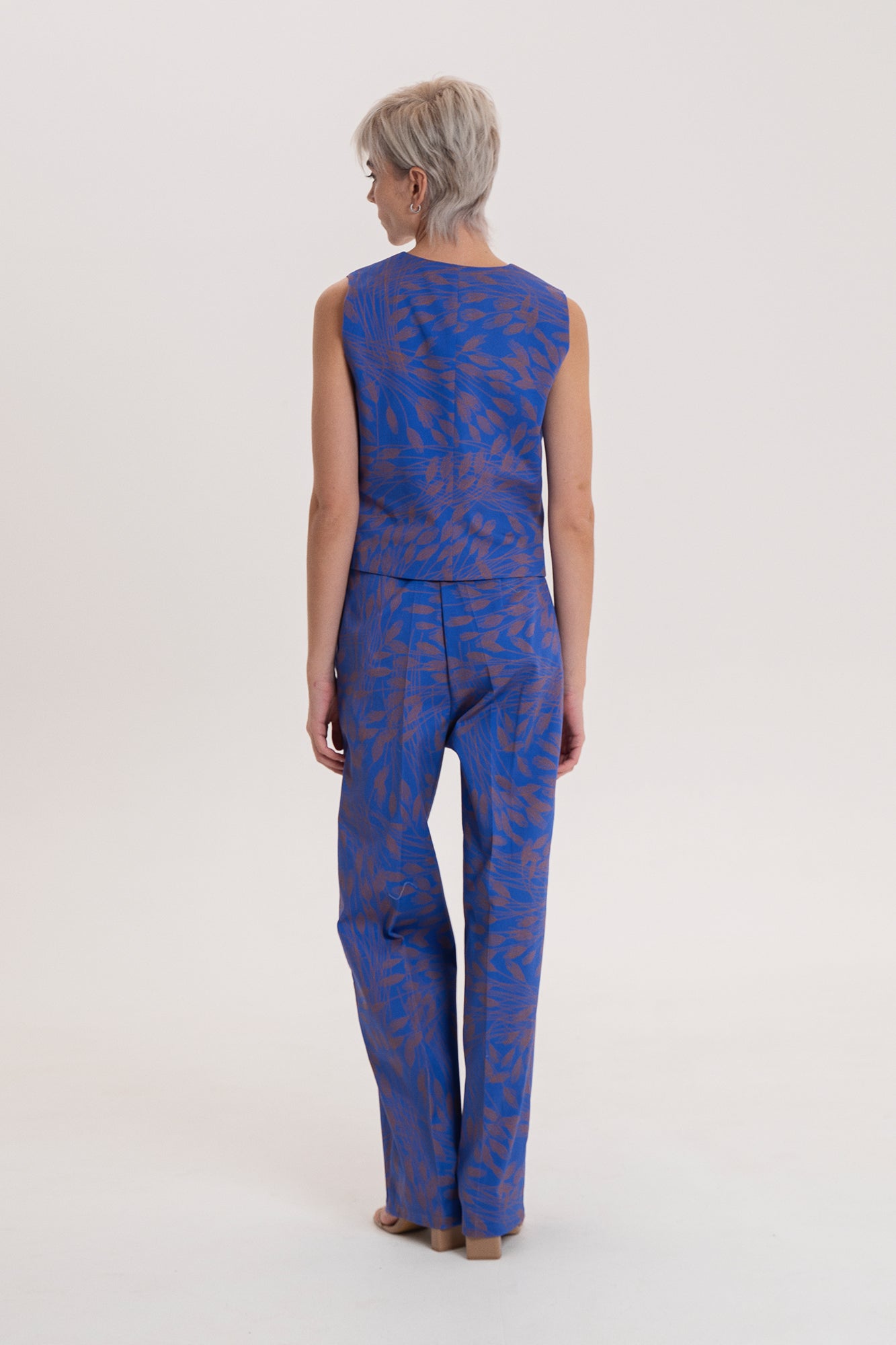 VELTELINI wide leg suit trousers 'Wheat'