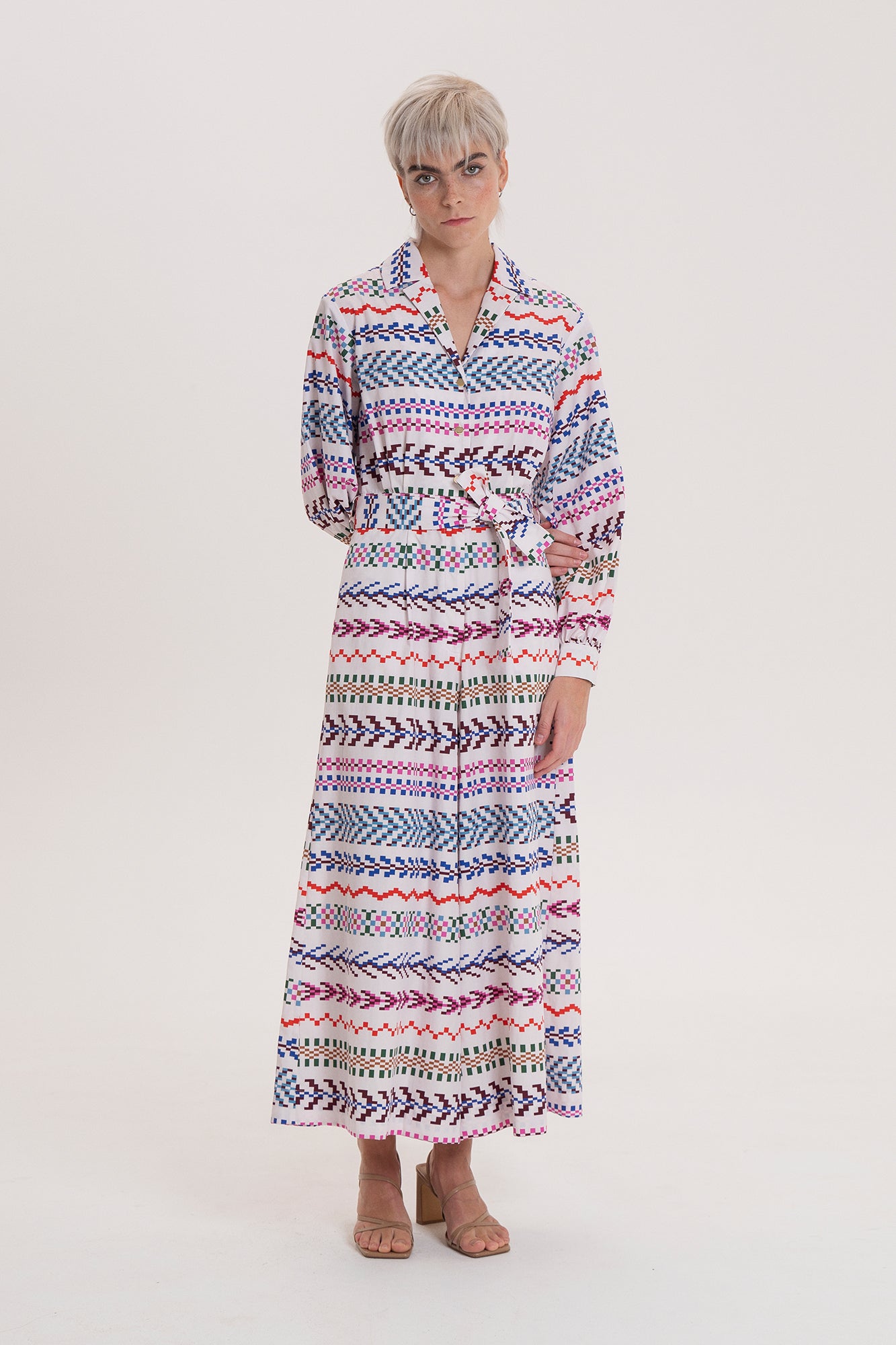 TOLNA poplin jumpsuit 'Pixel white'