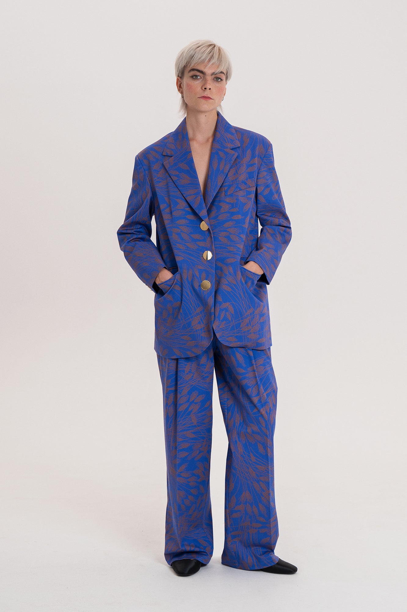 VELTELINI wide leg suit trousers 'Wheat'