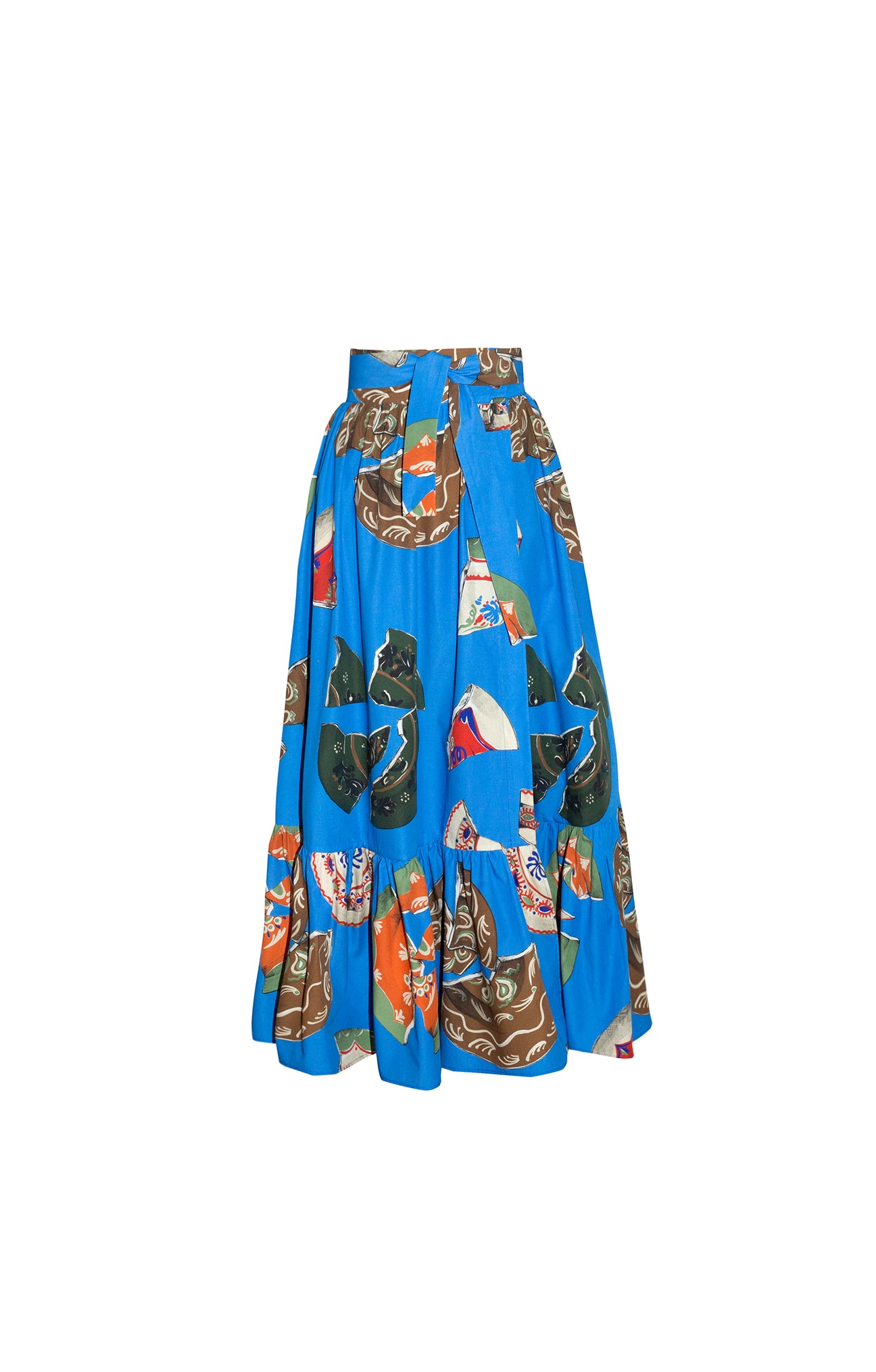 HADIK ruffled wrap skirt 'Plates'
