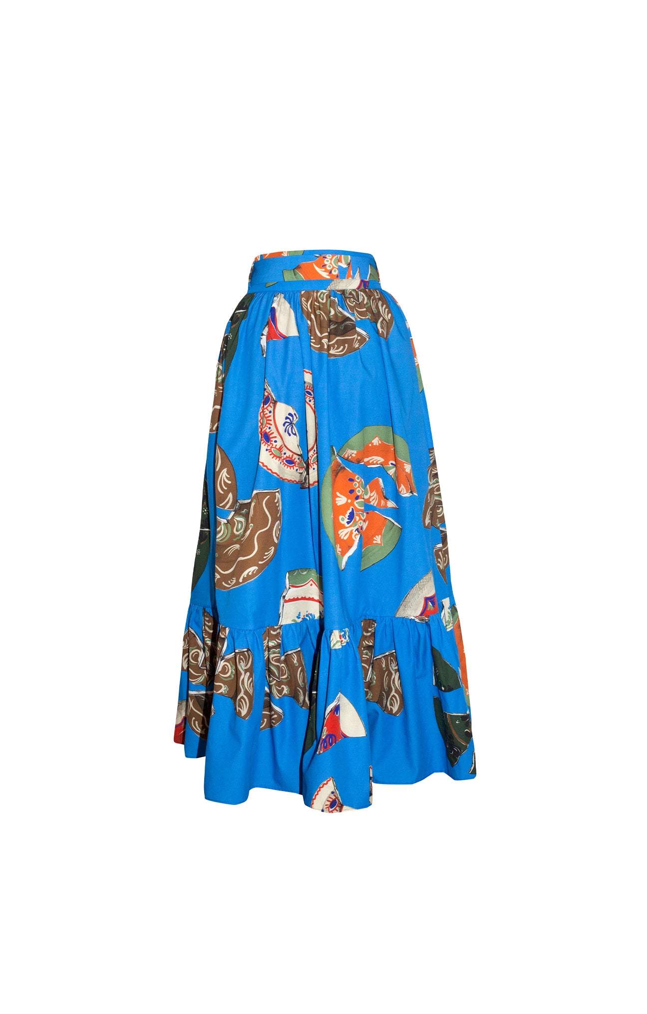 HADIK ruffled wrap skirt 'Plates'