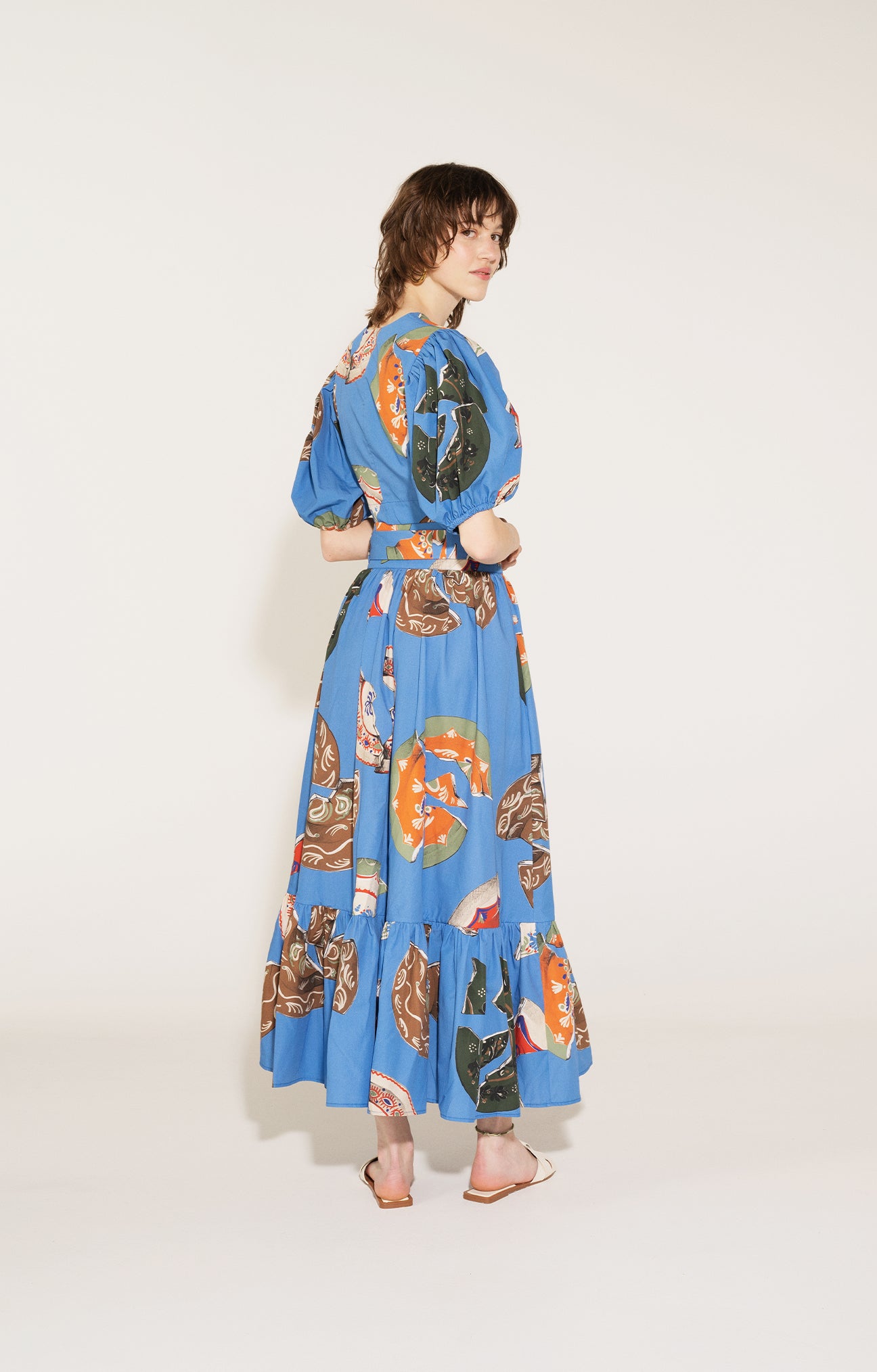 HADIK ruffled wrap skirt 'Plates'