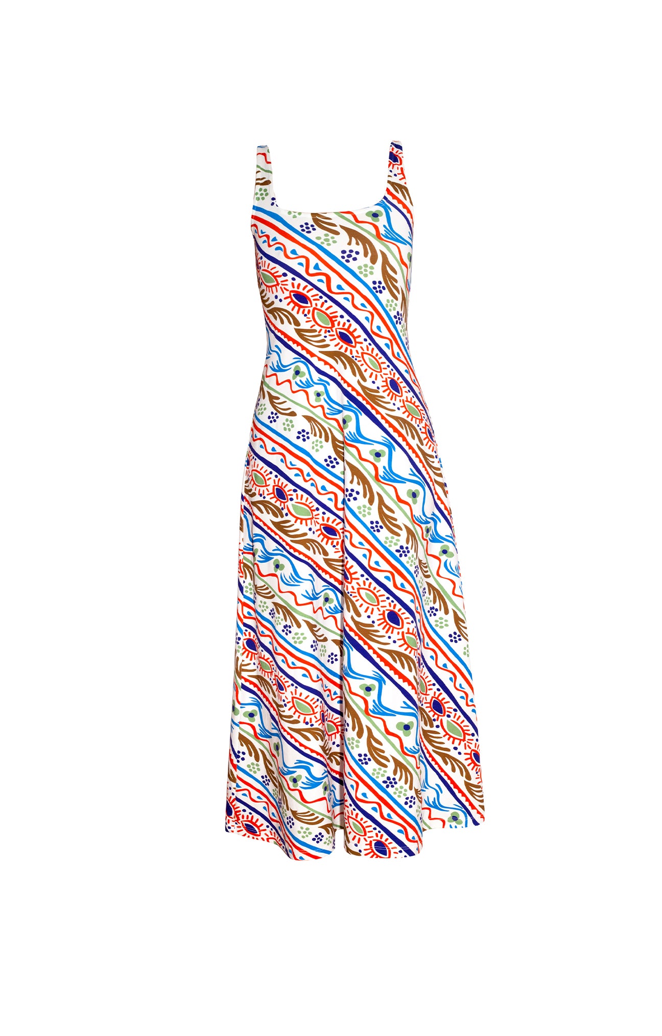 MISKA flared maxi dress 'Folkdoodle'