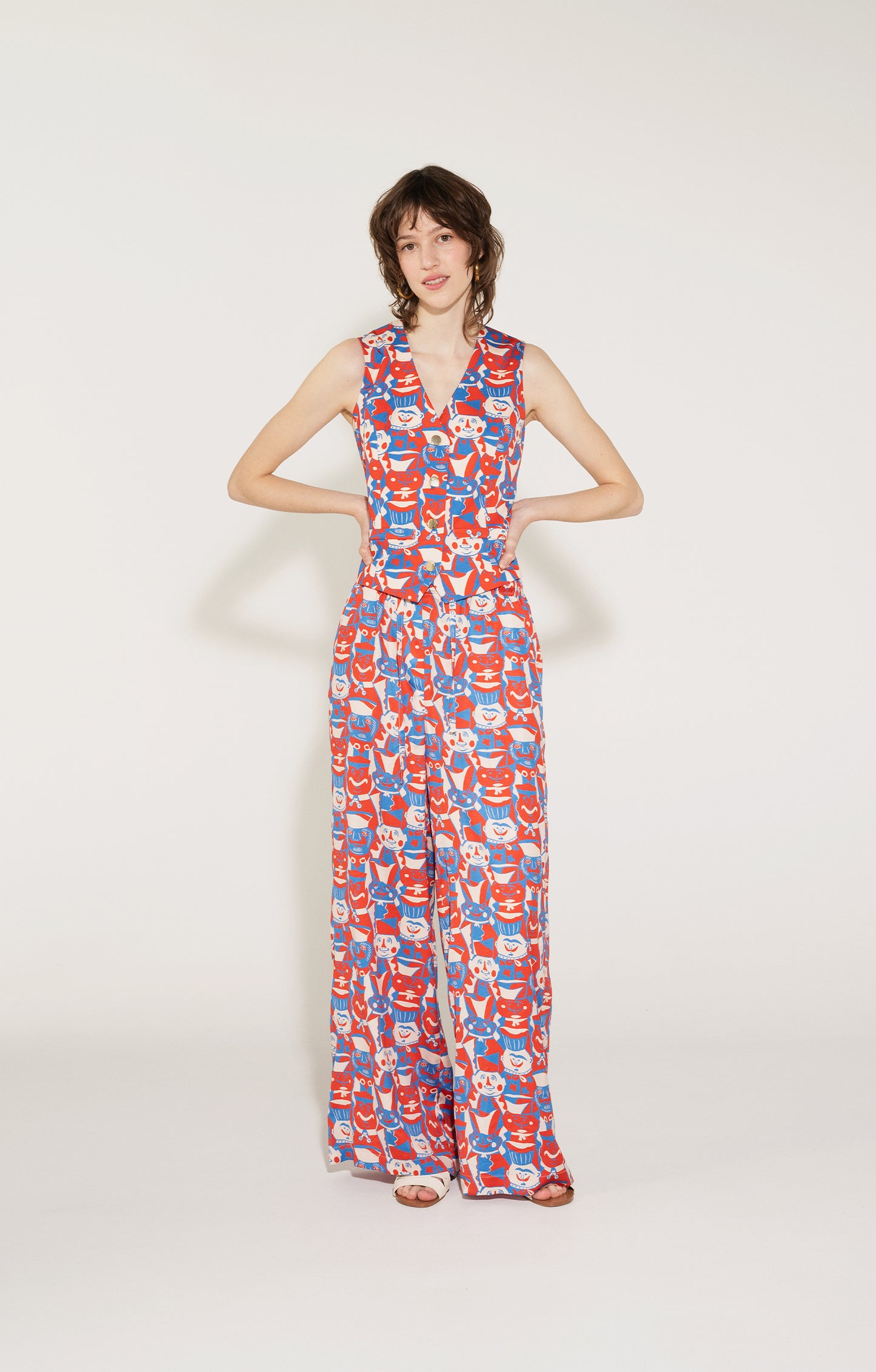 PRADO palazzo trousers 'Miska Faces'