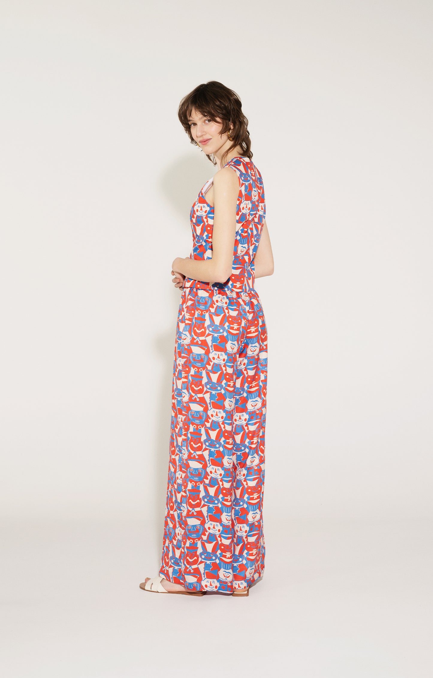 PRADO palazzo trousers 'Miska Faces'