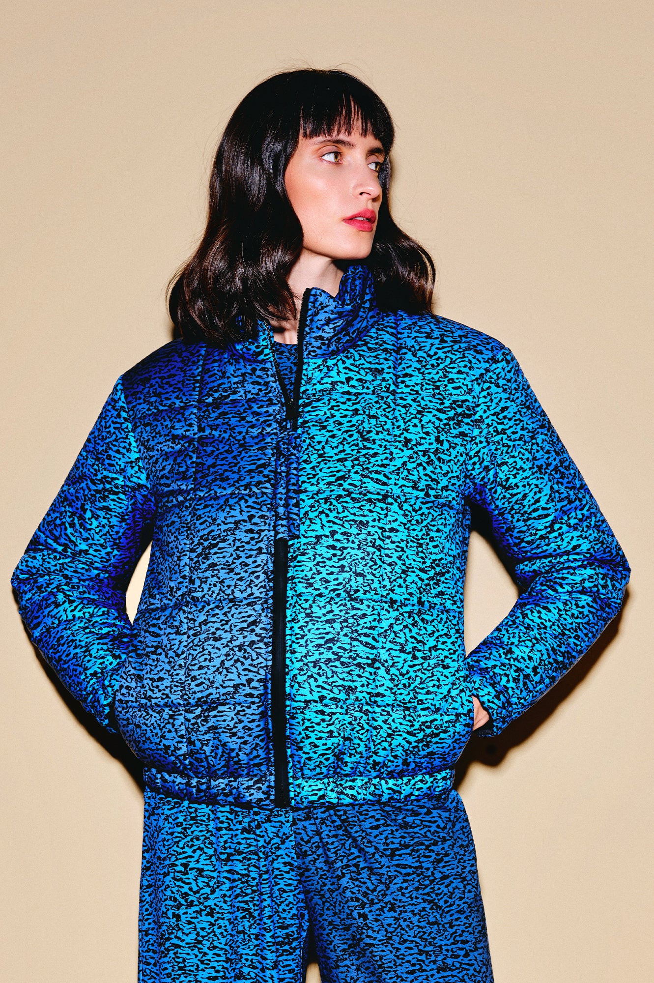 SPAJZ puffer jacket 'Enamel Blue'