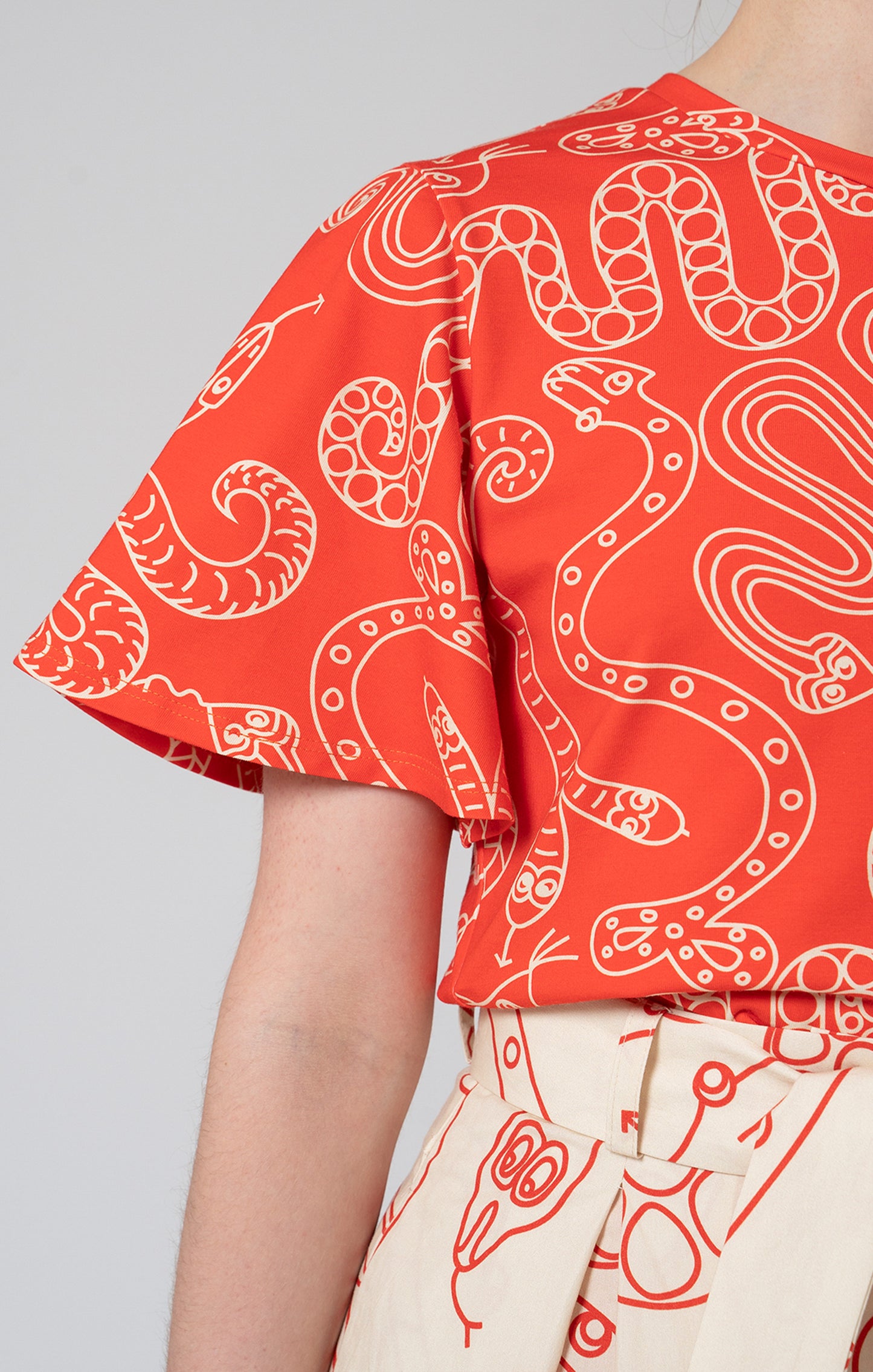 SZALMA flared jersey top 'Snake'