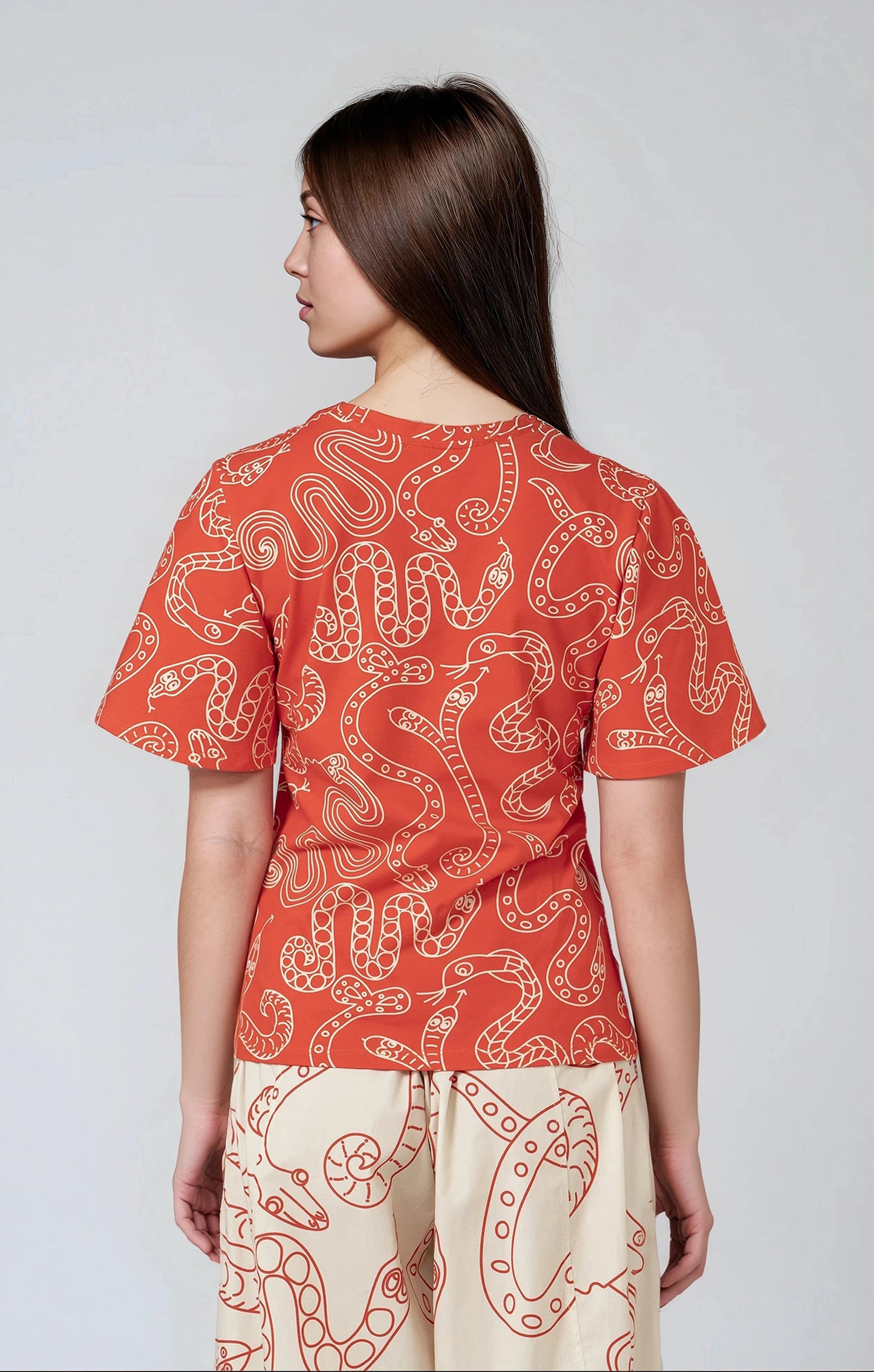 SZALMA flared jersey top 'Snake'