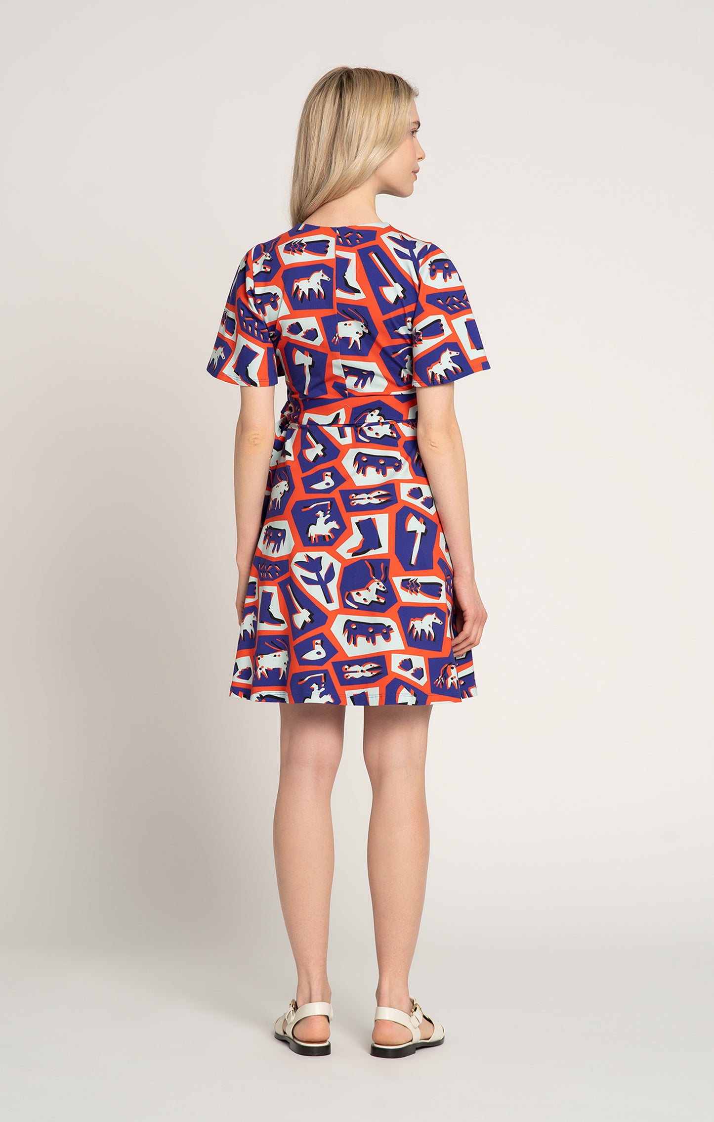 ABRAK jersey wrap dress 'Totem Red'