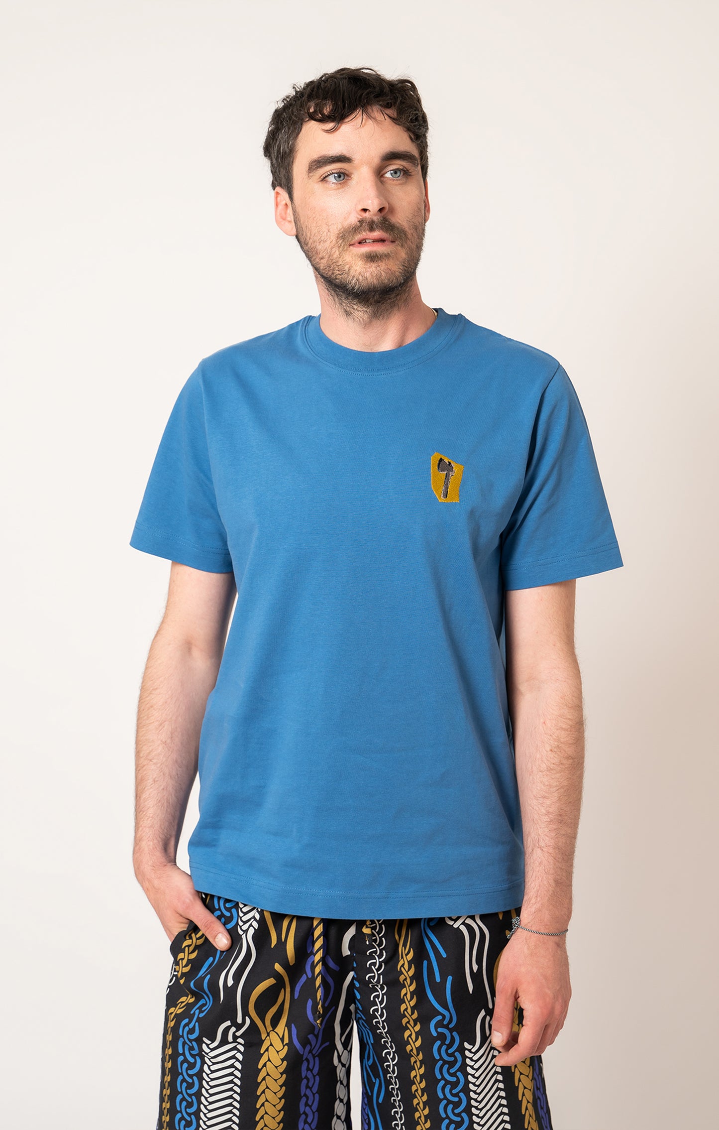 'AXE' men's T-shirt sky blue