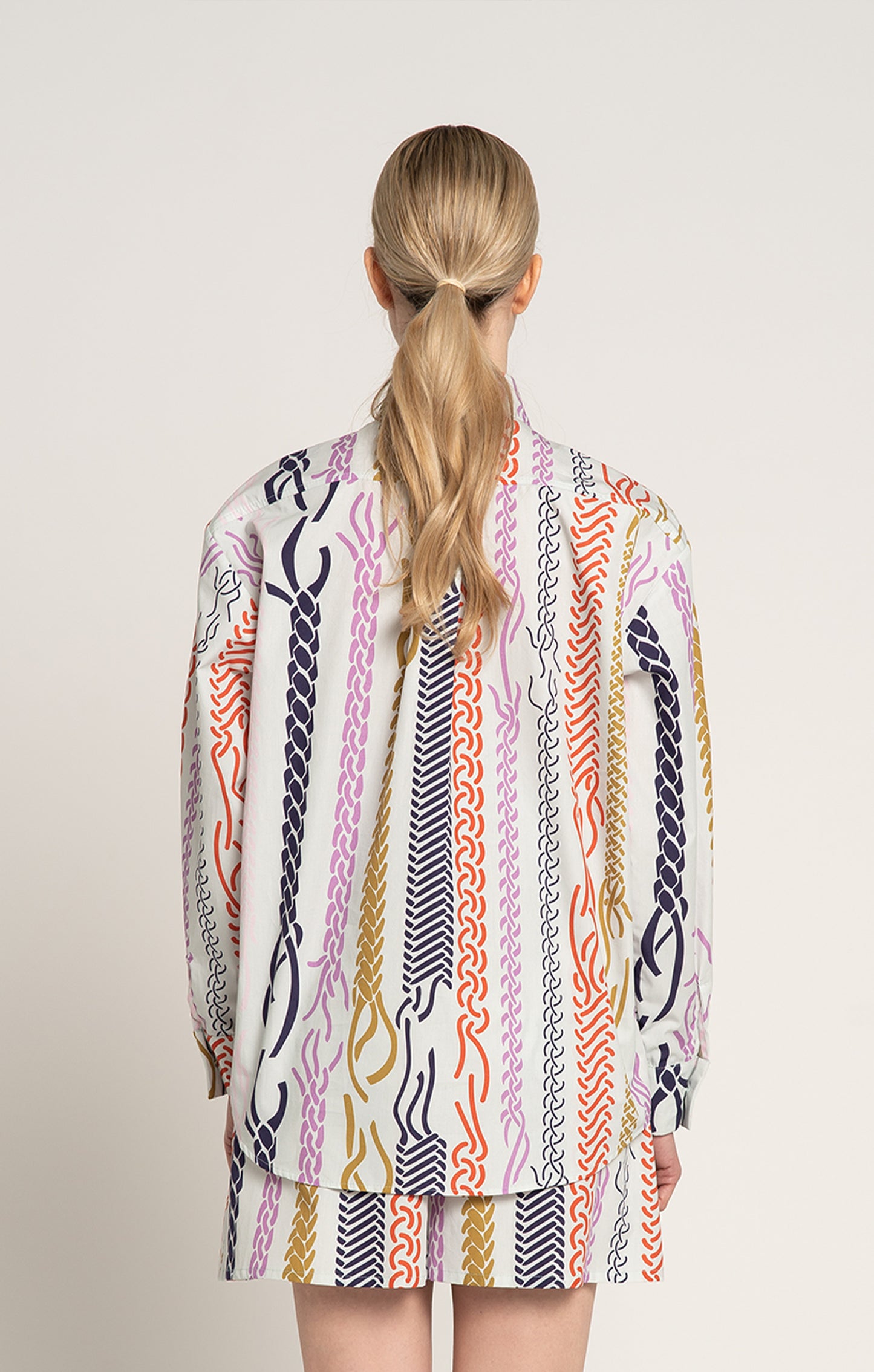 CSUTAK oversized poplin shirt in Braid Mint print, from Spring/Summer 2025 collection