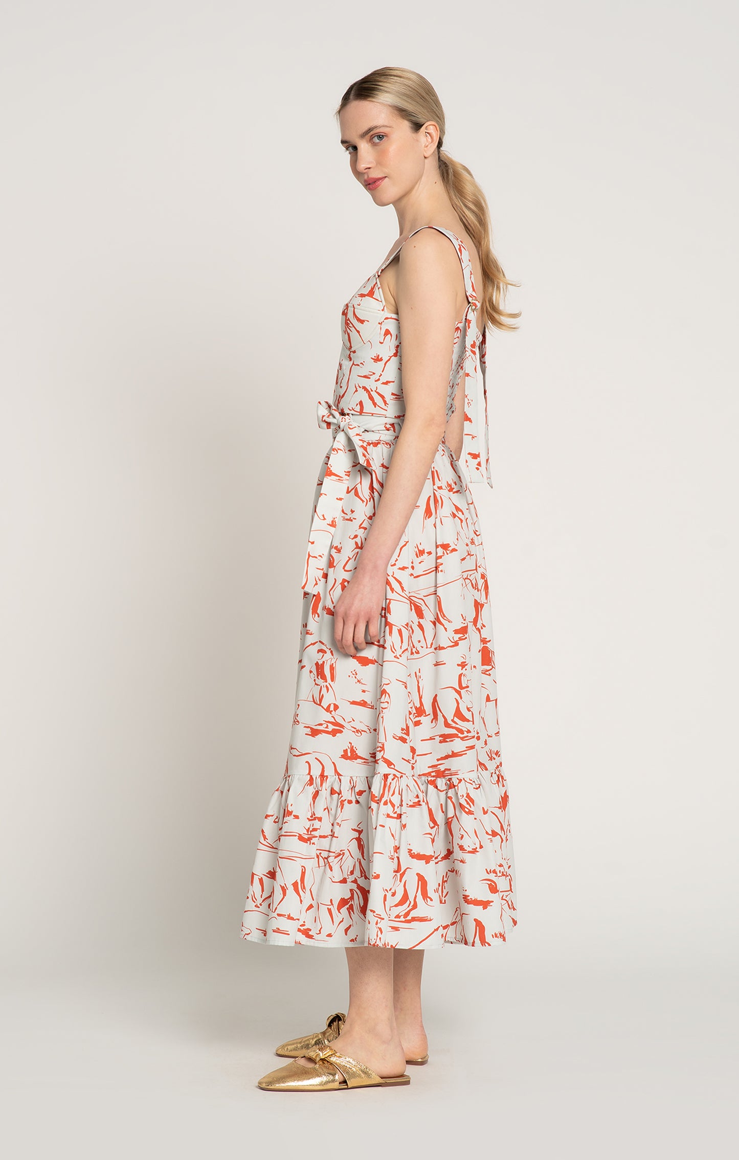 HADIK ruffled wrap skirt 'Horsemen Mint'