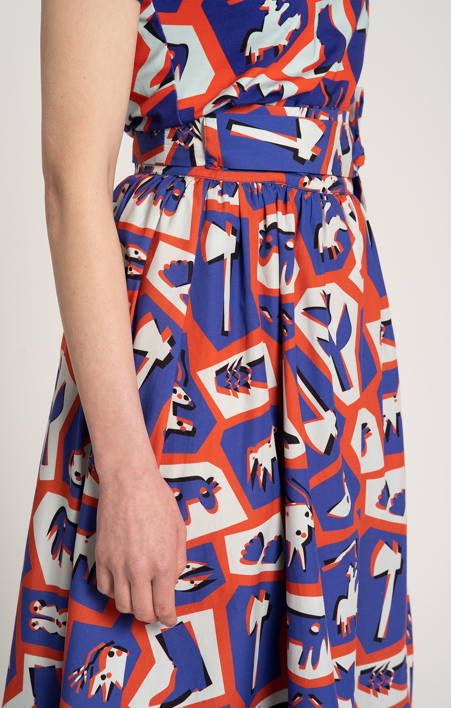 HADIK ruffled wrap skirt 'Totem Red'