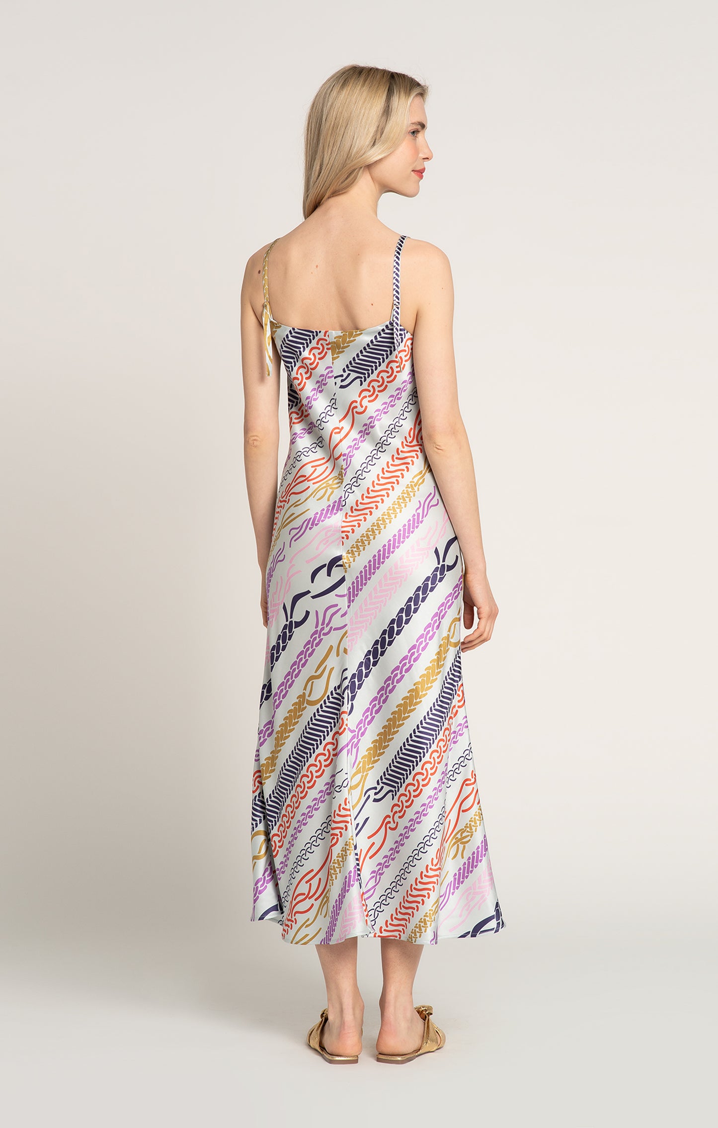 ISTALLO bias cami dress 'Braid Mint'
