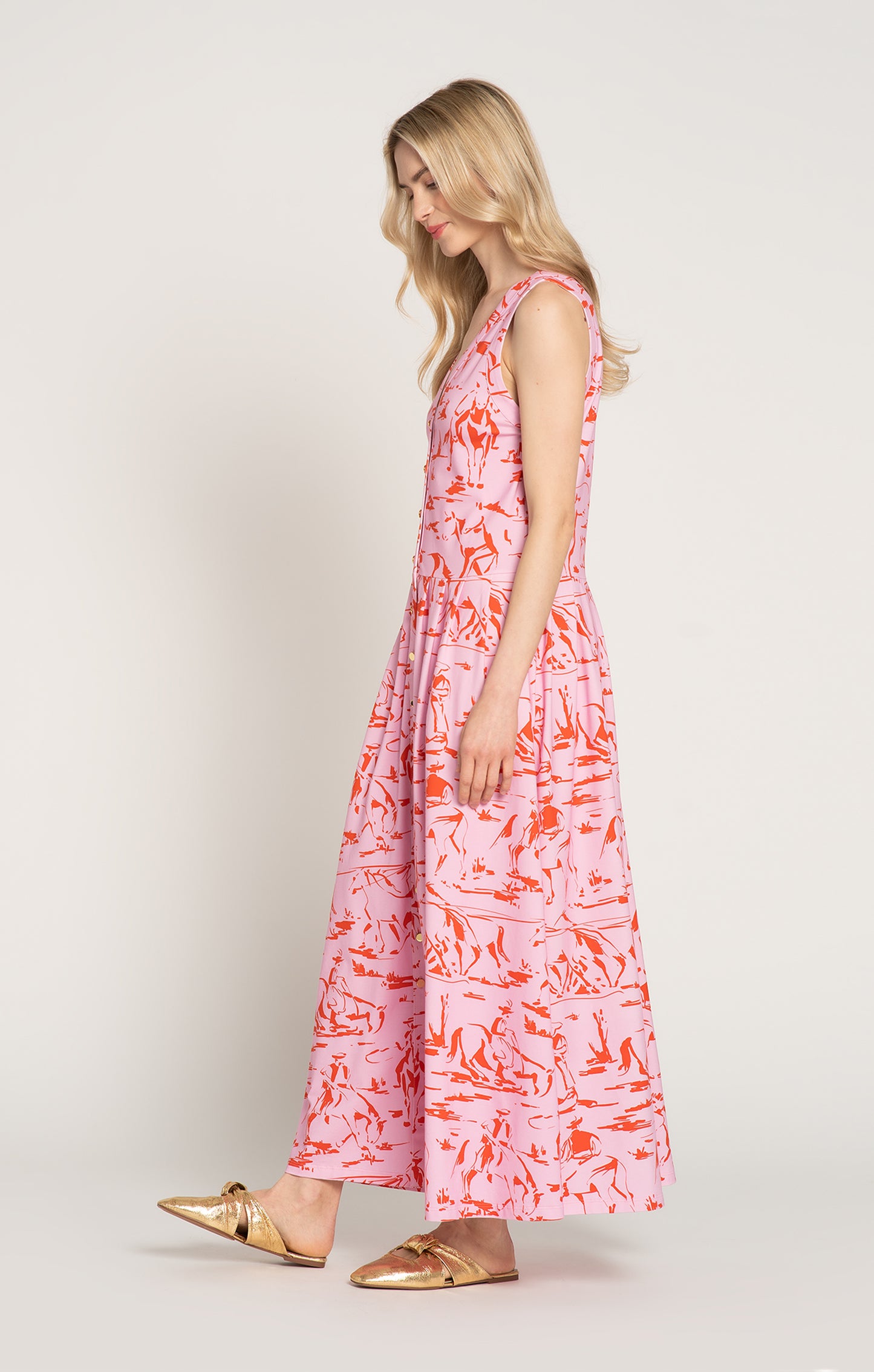 MENES jersey vest dress 'Horsemen Pink'