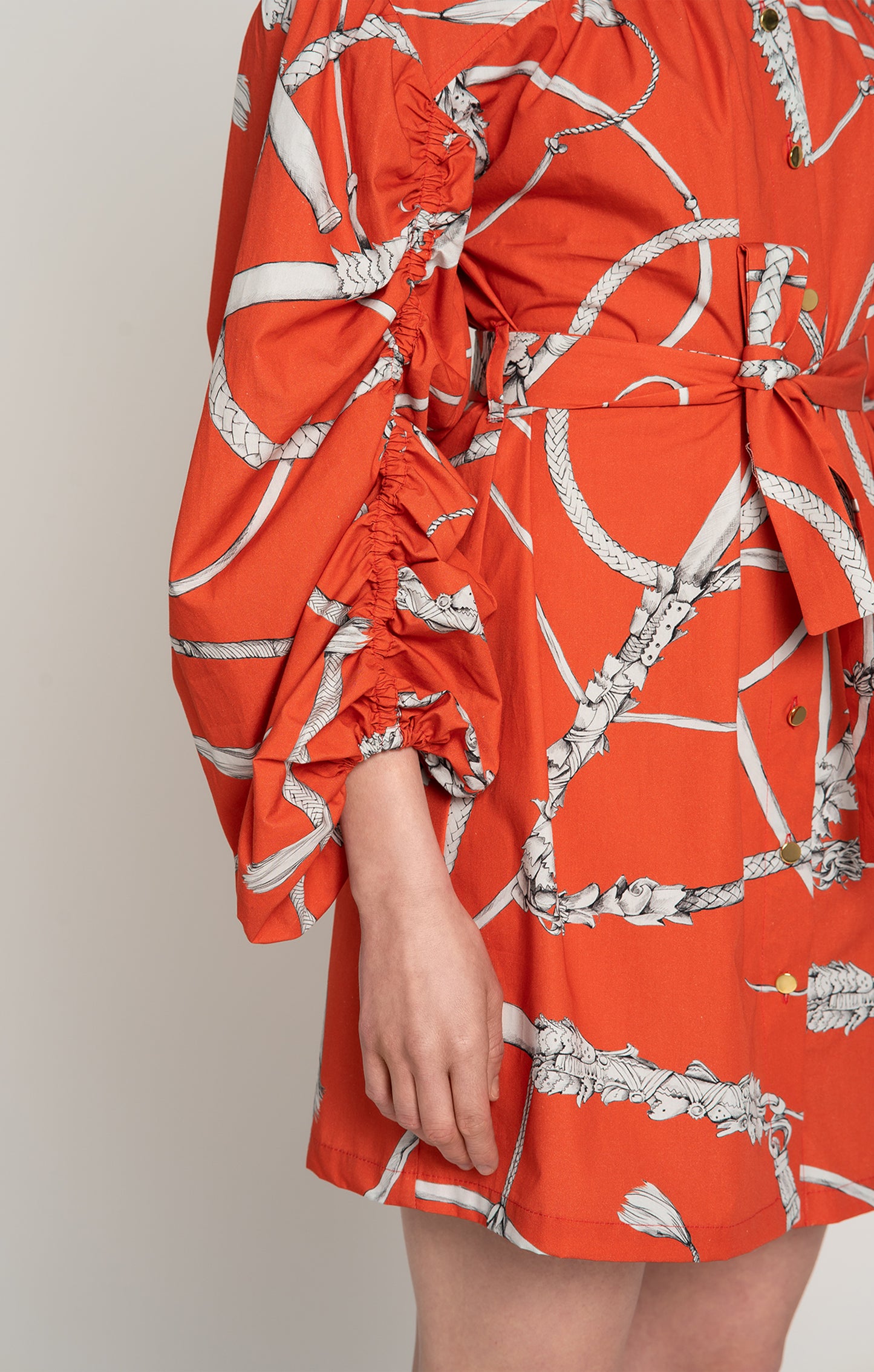 NYEREG voluminous sleeve shirt dress 'Whip Red'