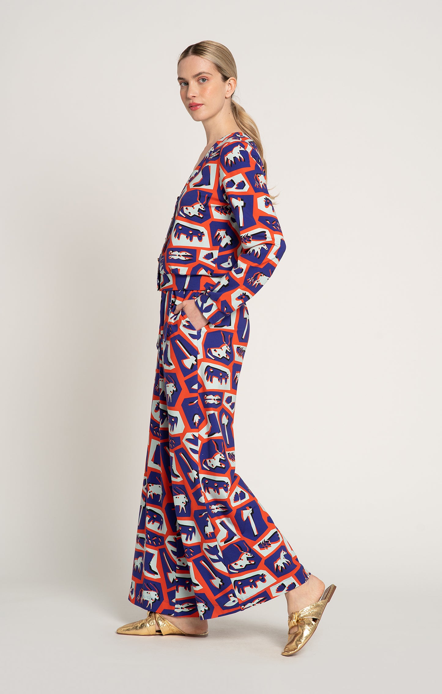 RUDAS jersey trousers ‘Totem Red'