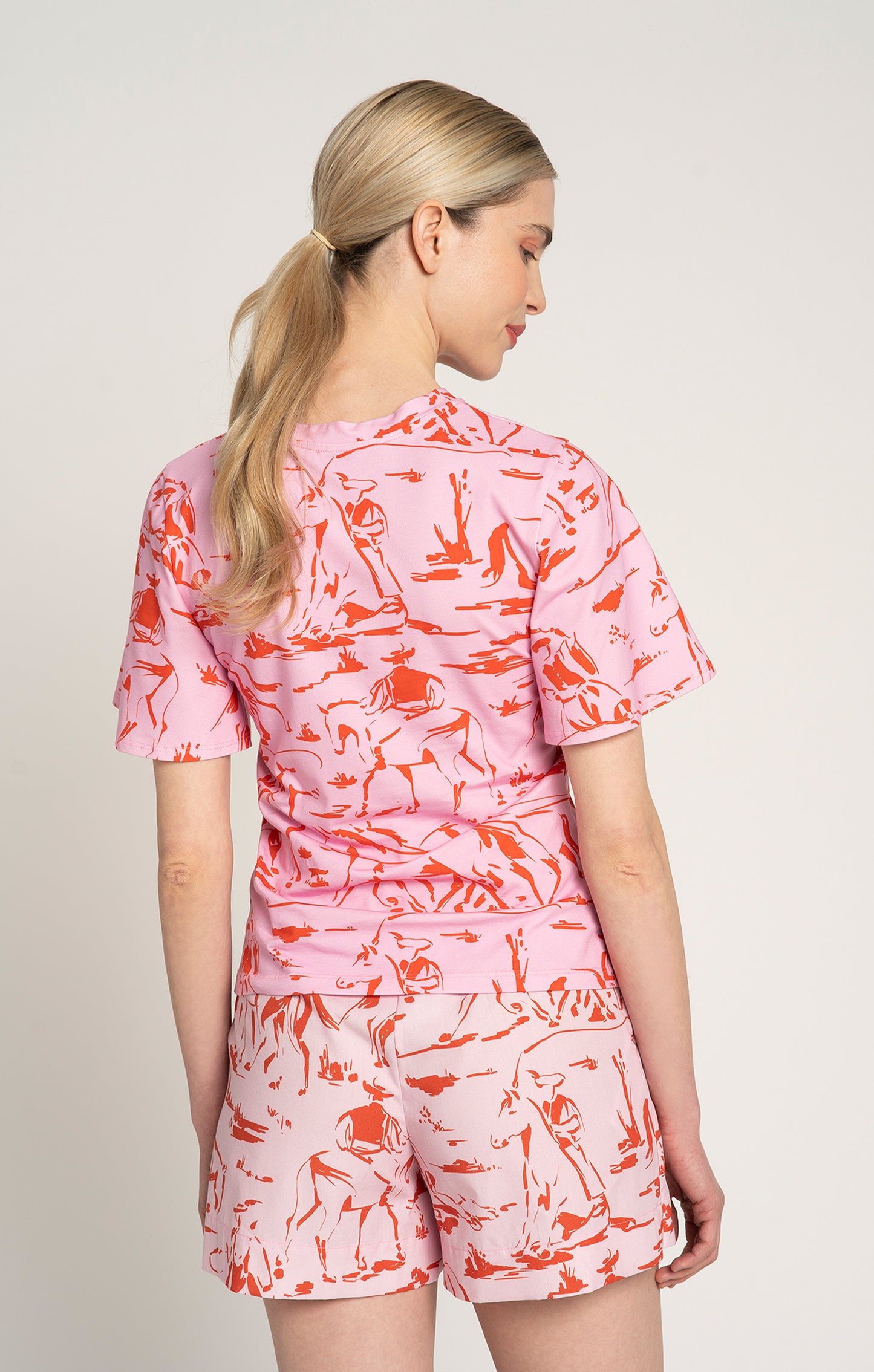 SZALMA flared jersey top 'Horsemen Pink'