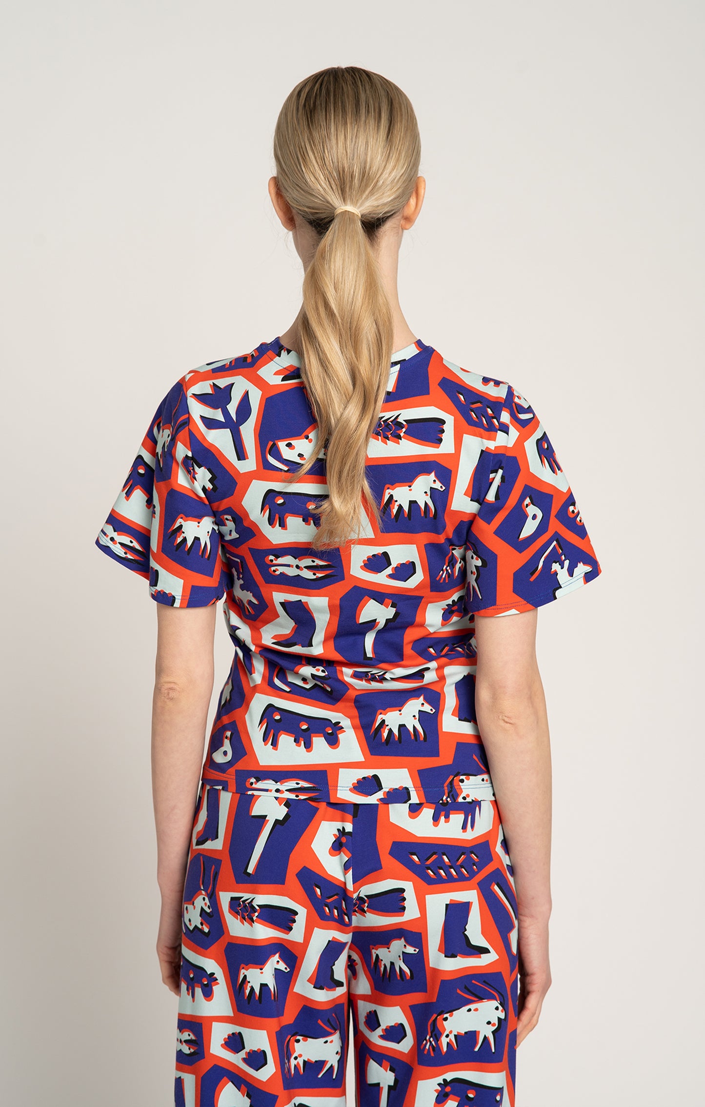 SZALMA flared jersey top 'Totem Red'