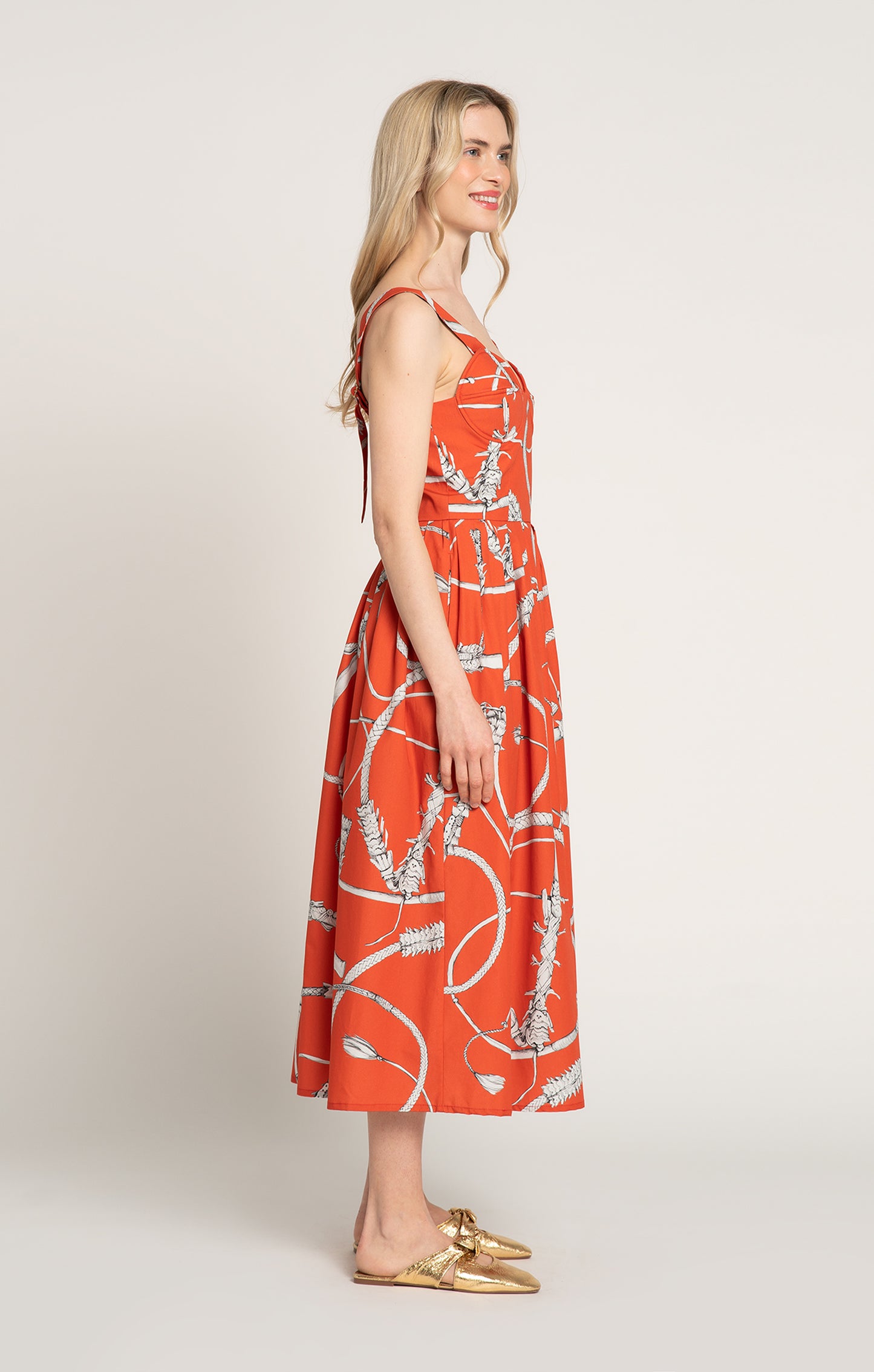 SZENA bustier midi dress 'Whip Red'