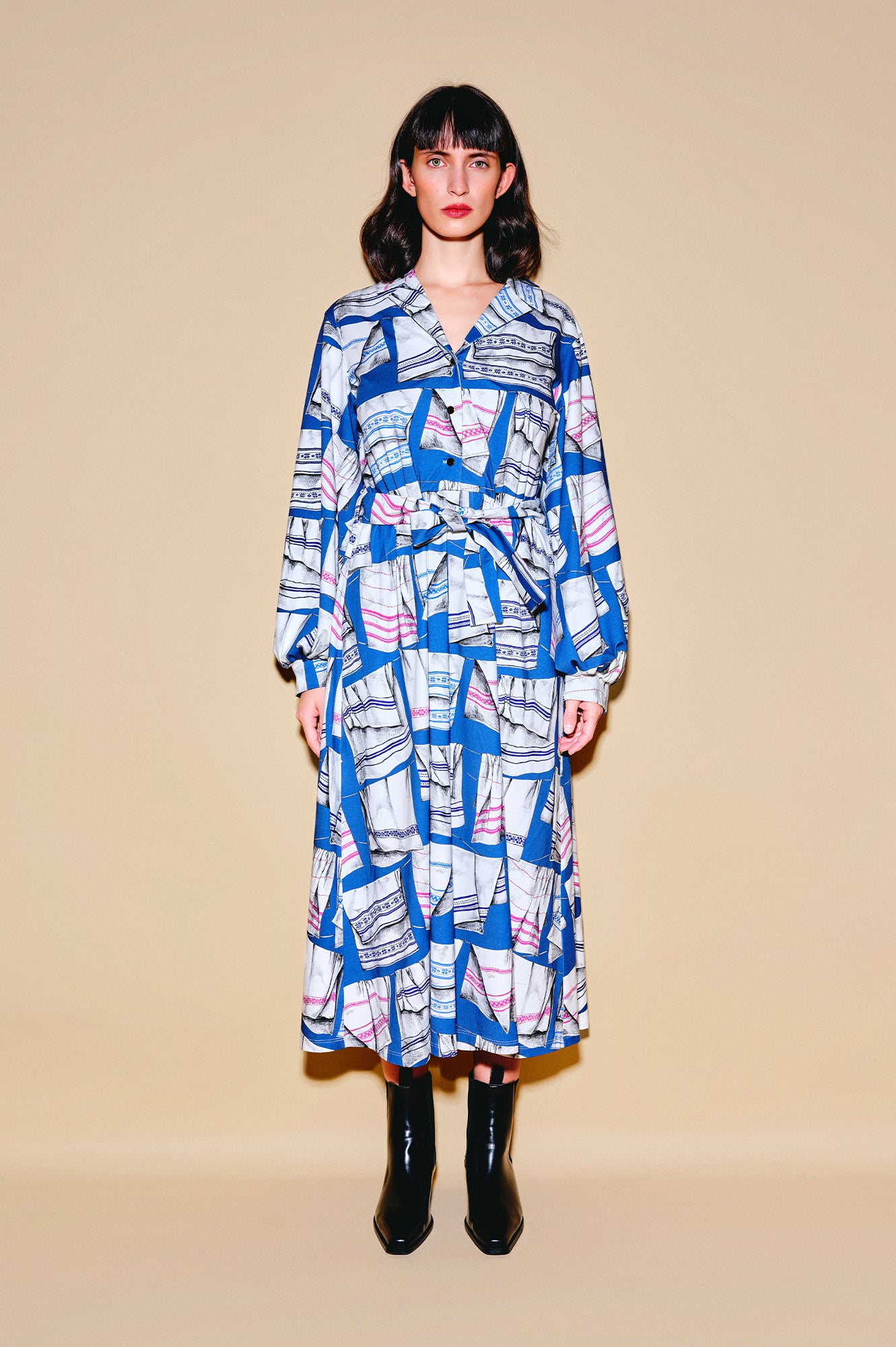 TANYA jersey midi dress 'Kitchen Towel'