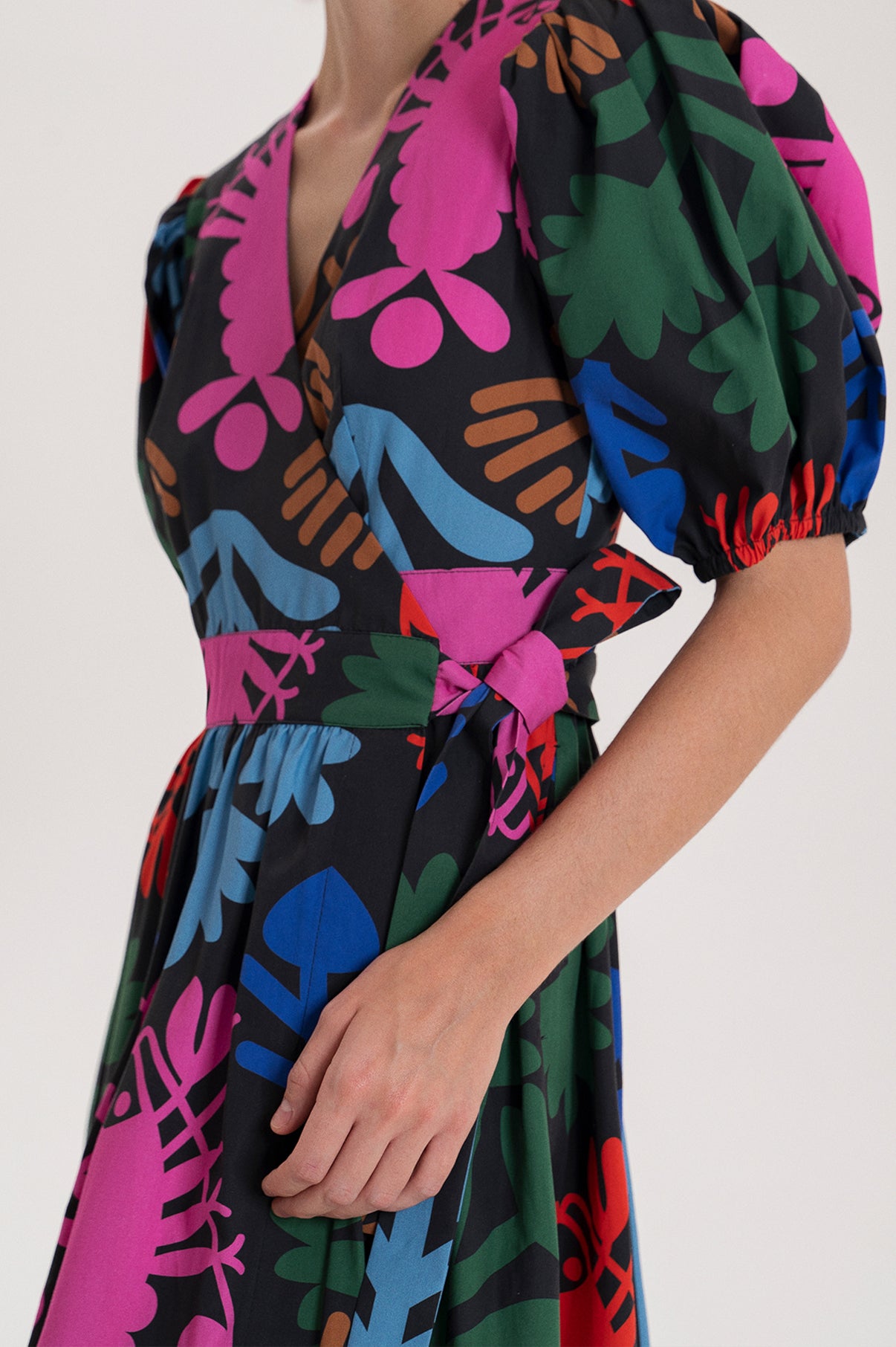 BARANYA ruffled wrap dress 'Lobster'