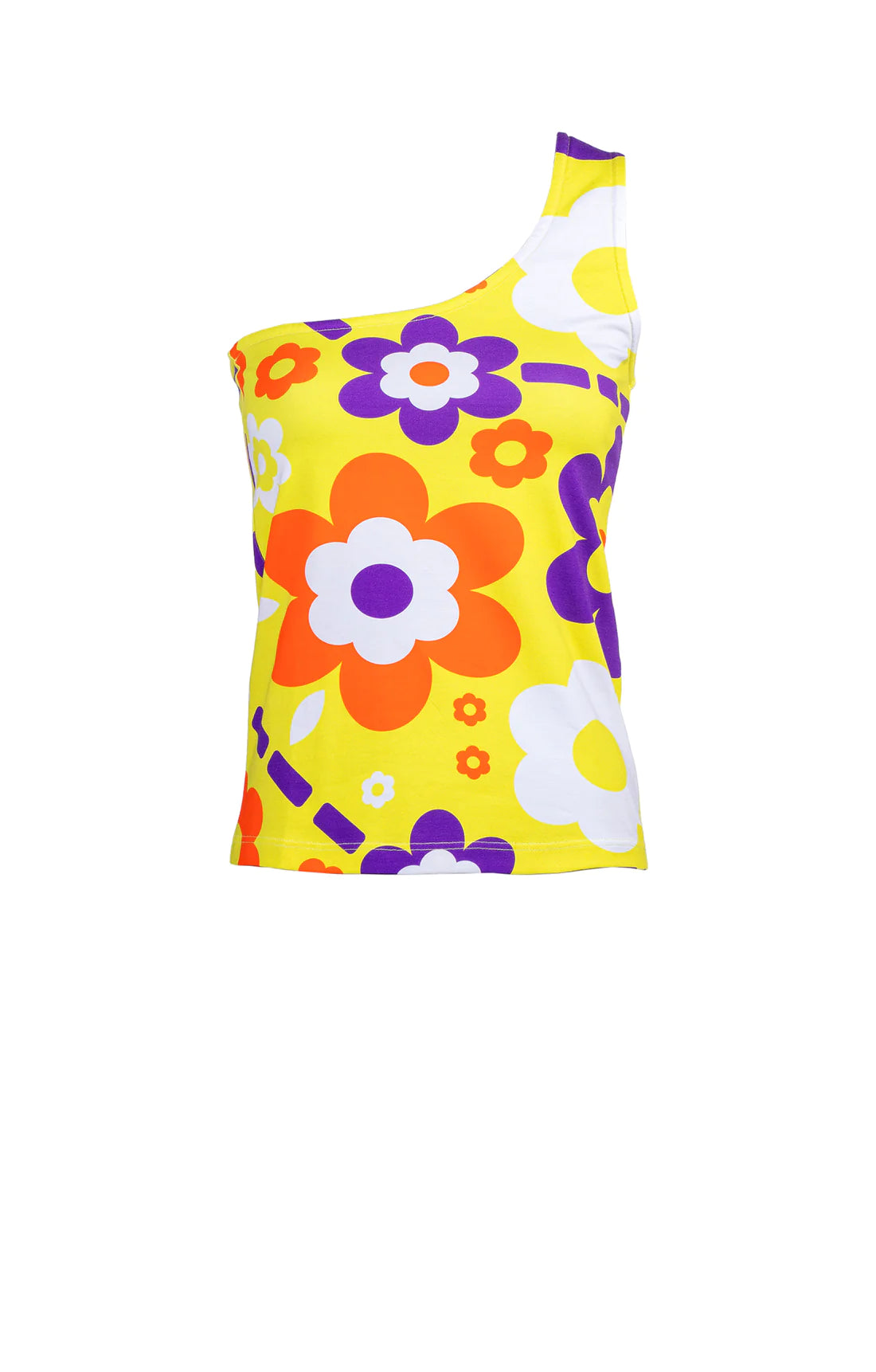 DELIA one-shoulder top 'space flowers'