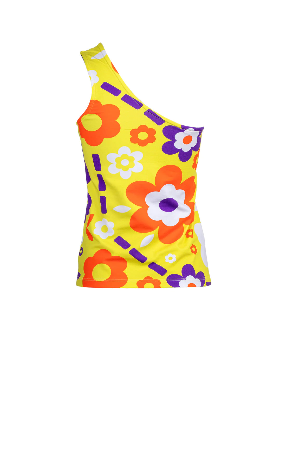 DELIA one-shoulder top 'space flowers'
