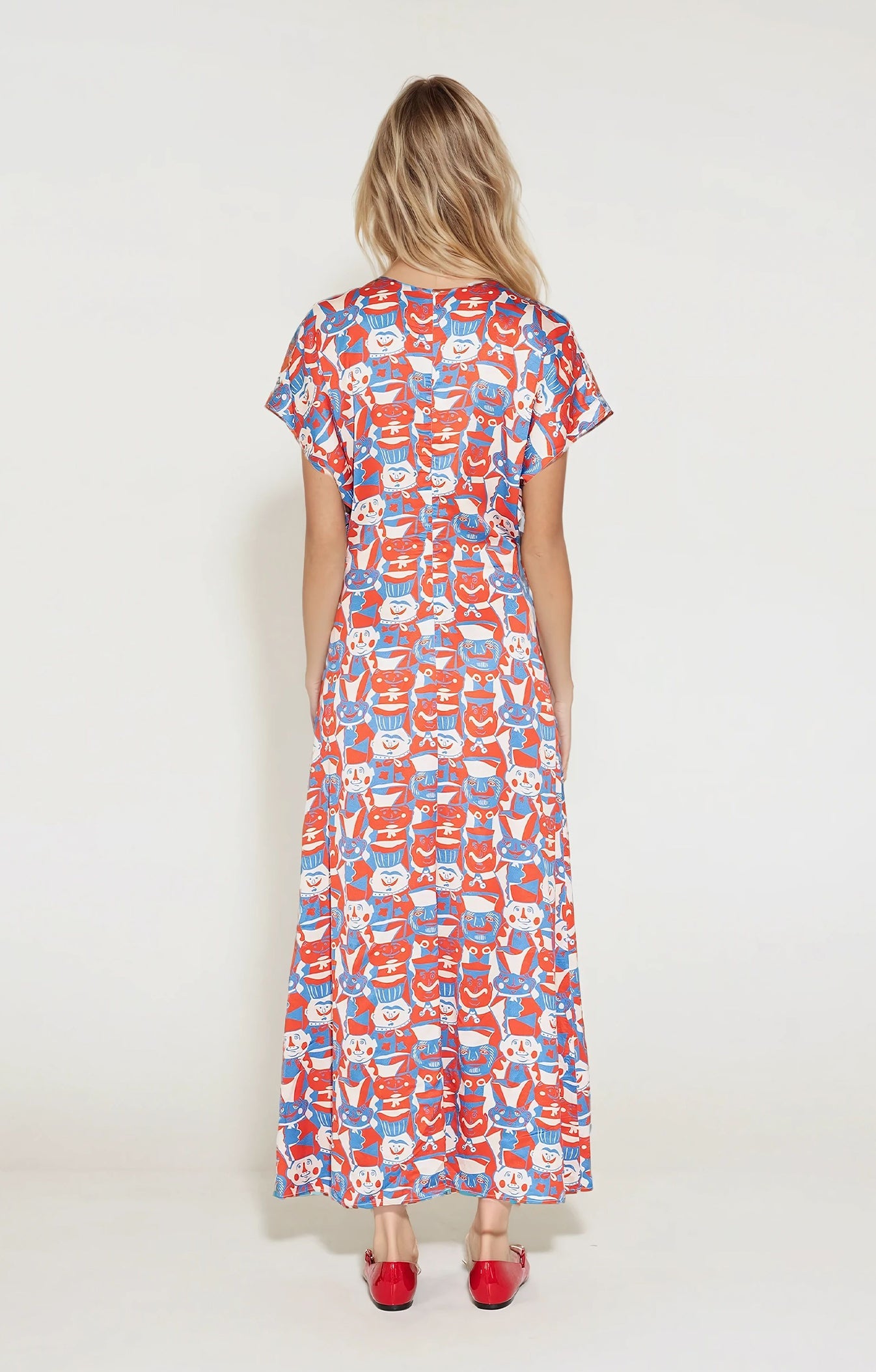 HUSZAR draped waist dress 'Miska Faces'