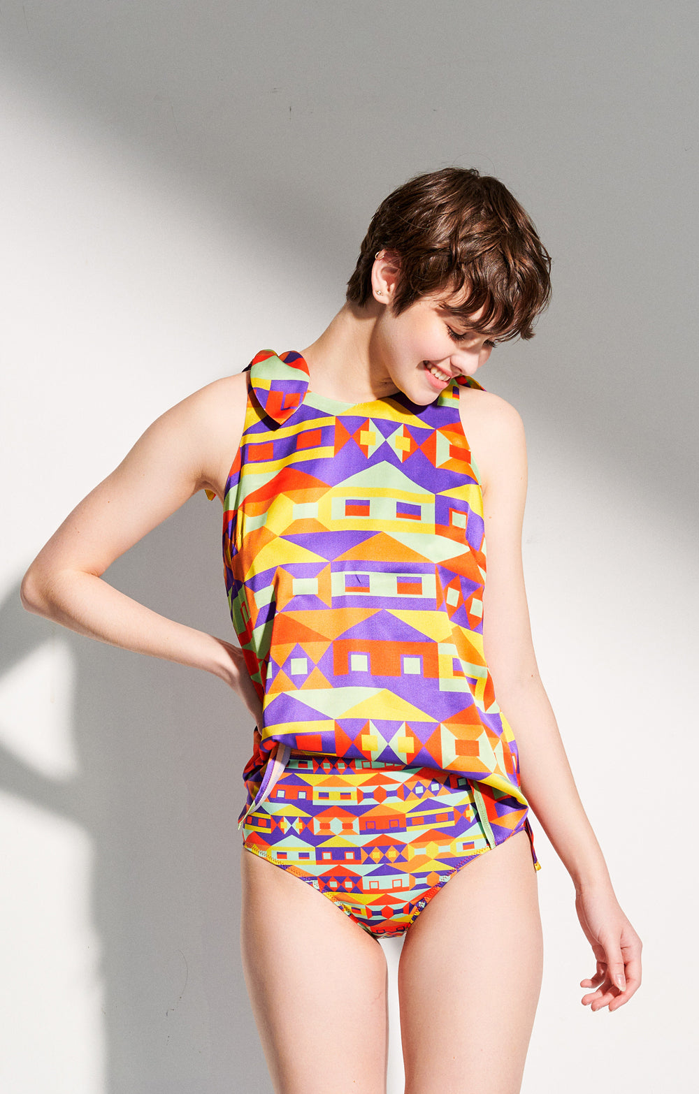 IDOLA high-waist bikini bottom 'houses'