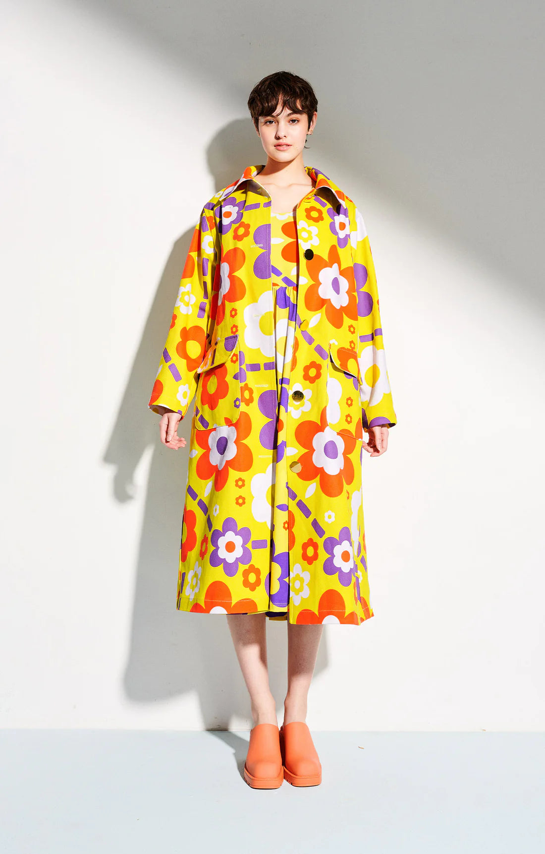 KLARA trench coat 'space flowers'