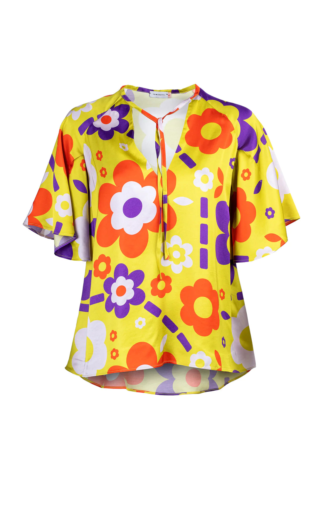 LALA draped sleeve blouse 'space flowers'