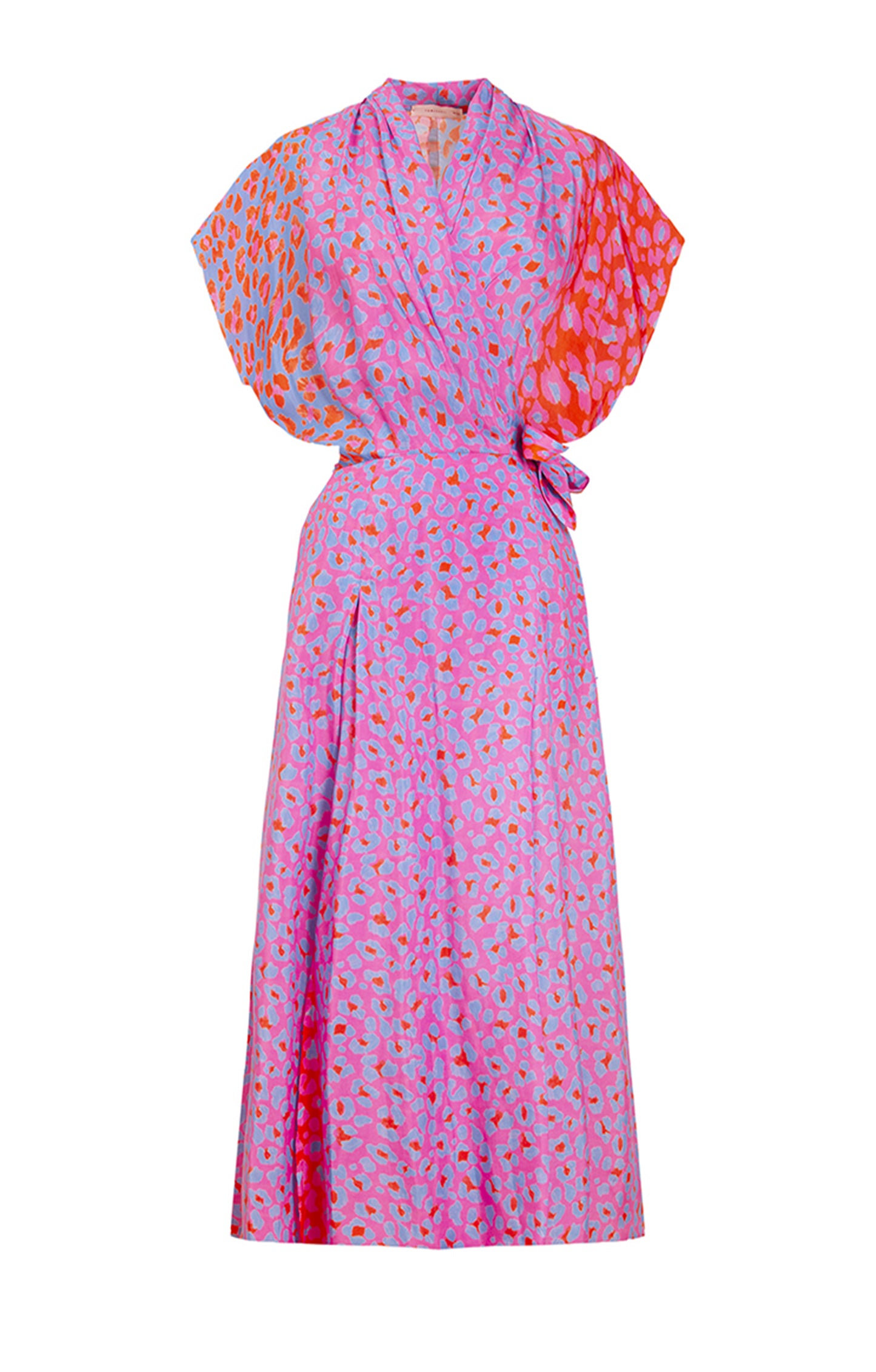 TOR multi slits wrap dress ‘Blossom cheetah’