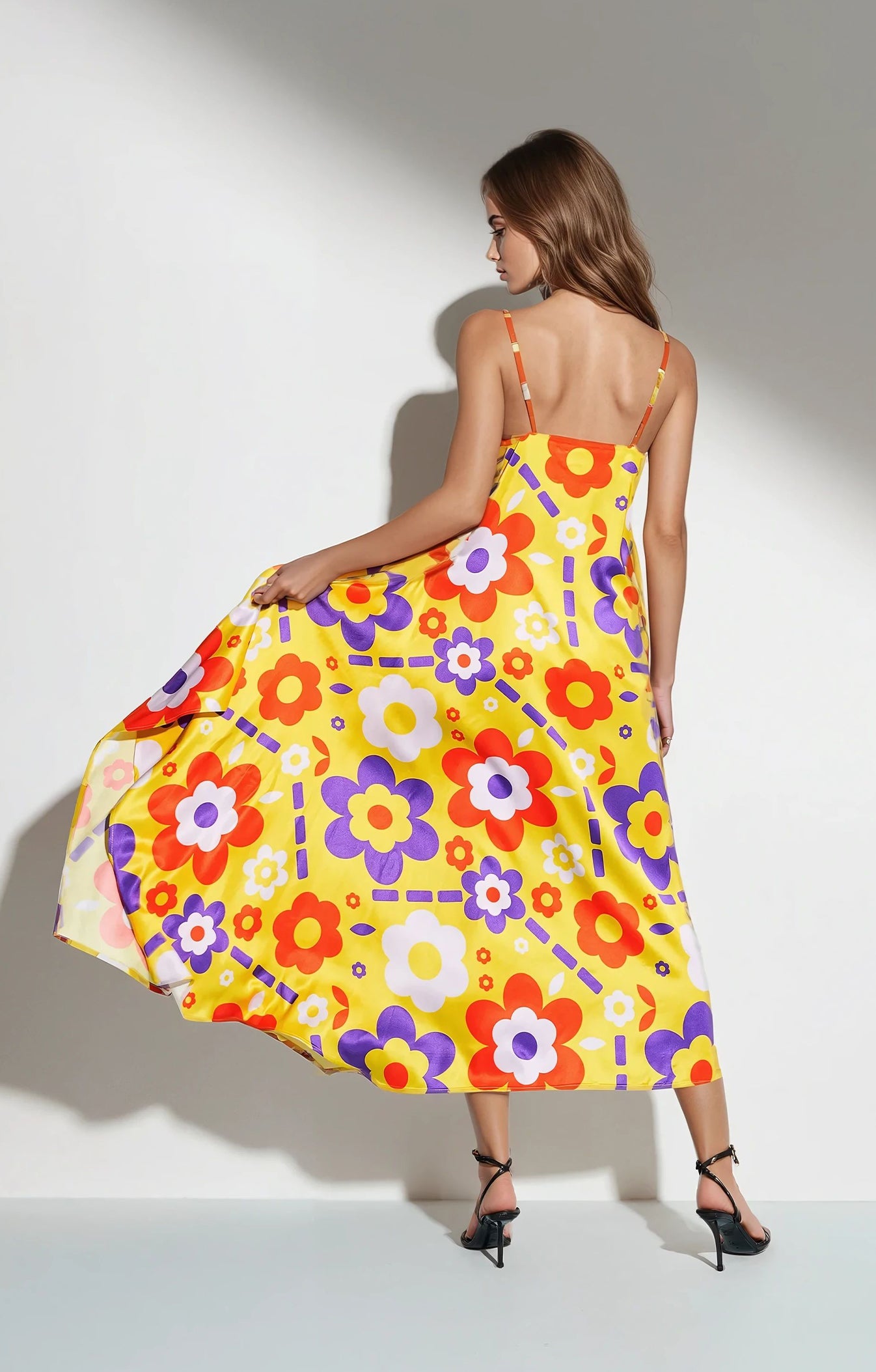 NYX asymmetric cami dress 'space flowers'