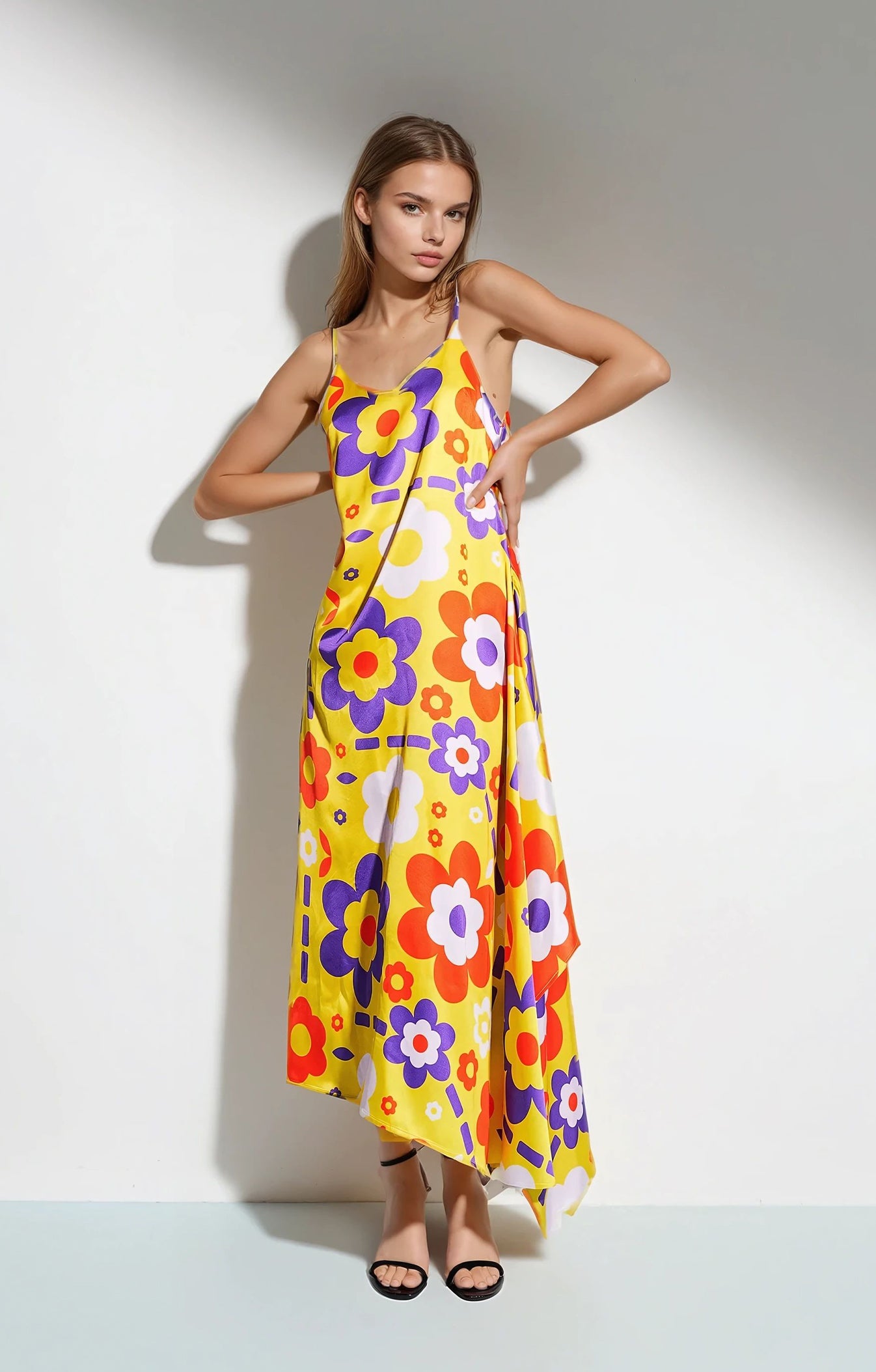 NYX asymmetric cami dress 'space flowers'